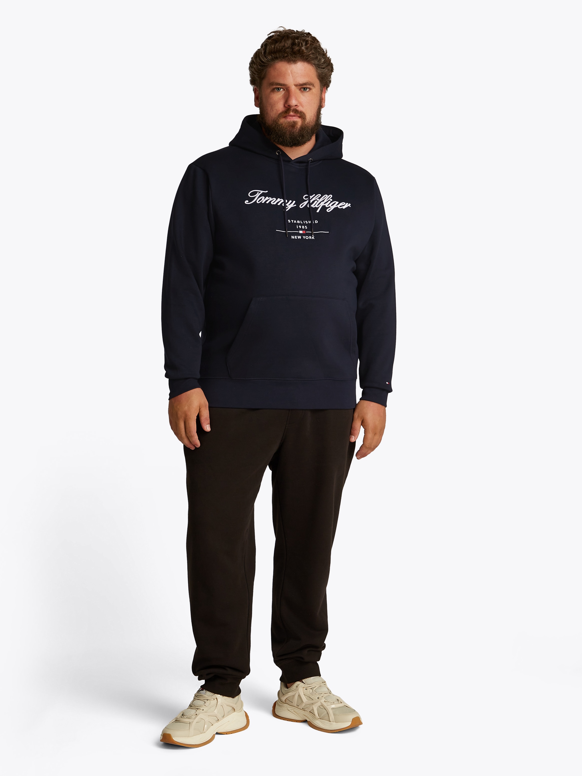Tommy Hilfiger Big & Tall Sweatshirt »BT-SCRIPT LOGO HOODY-B«, in Grossen Grössen, Logostickerei
