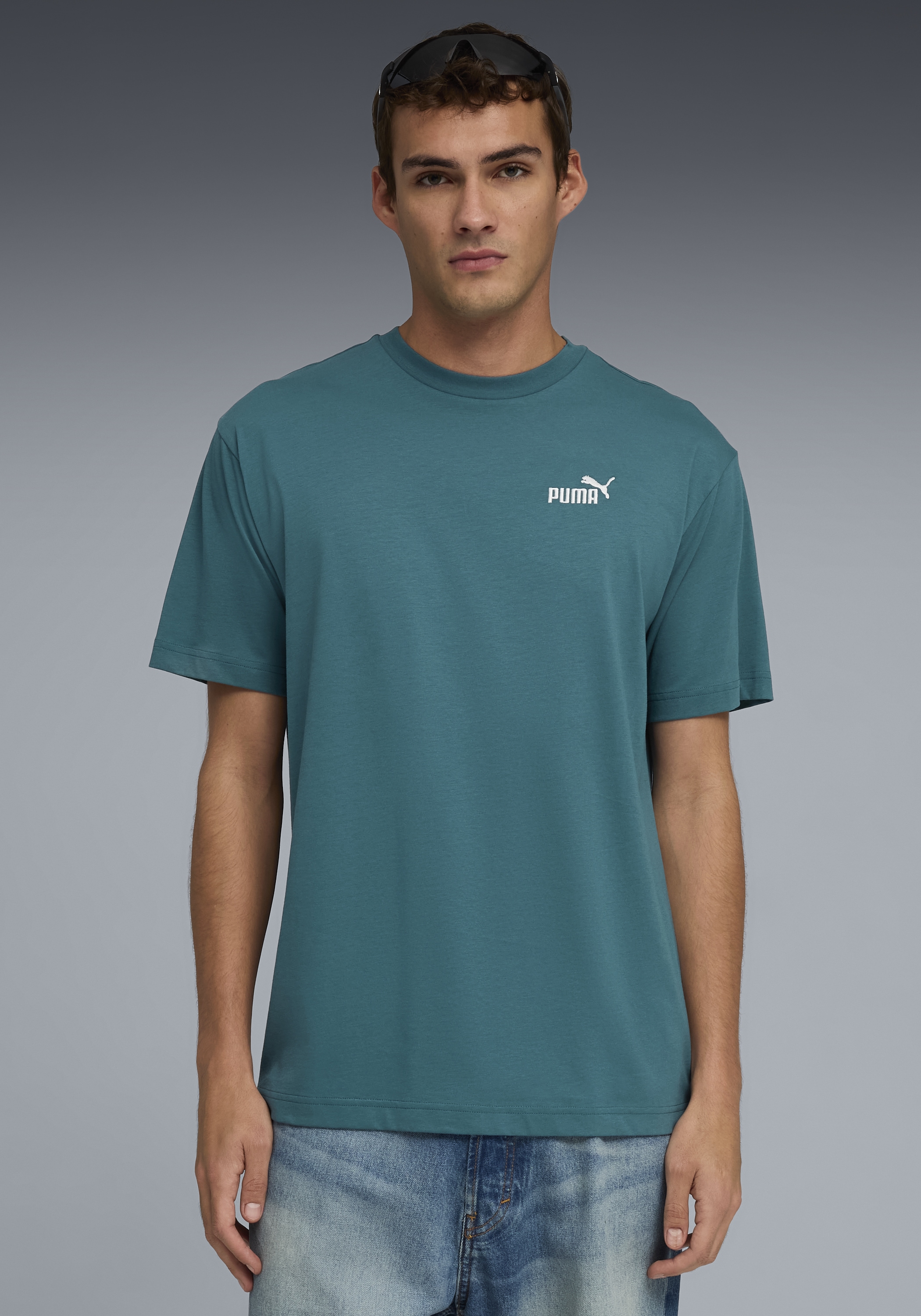 Image of PUMA T-Shirt "ESS RELAXED SMALL NO. 1 LOGO TEE" Kurzarm, sportlicher Stil, Rundhalsausschnitt