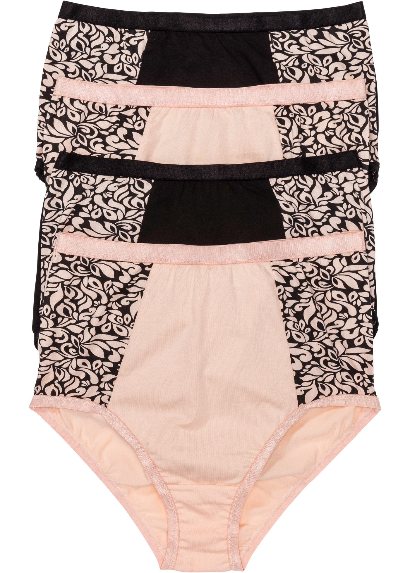 bonprix High-Waist-Slip Packung, 4 Stk. bequemer Schnitt, erhöhter Bund, bedruckte seitliche Einsätze