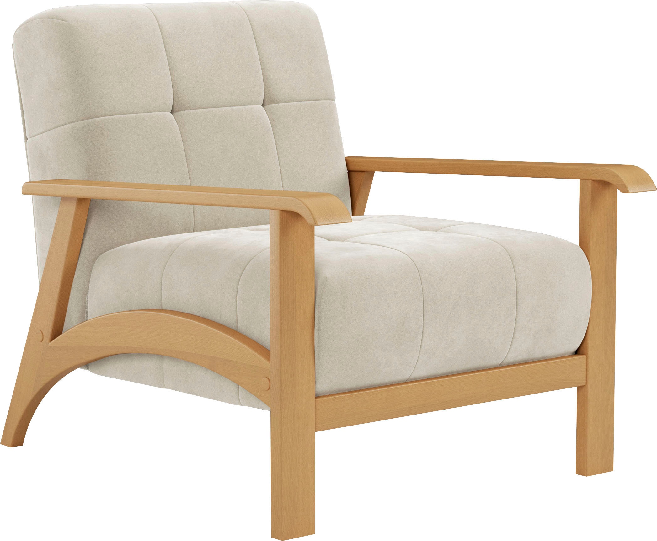 sit&more Sessel »Billund«, Armlehnen aus eichefarbigem Buchenholz, verschiedene Bezüge und Farben