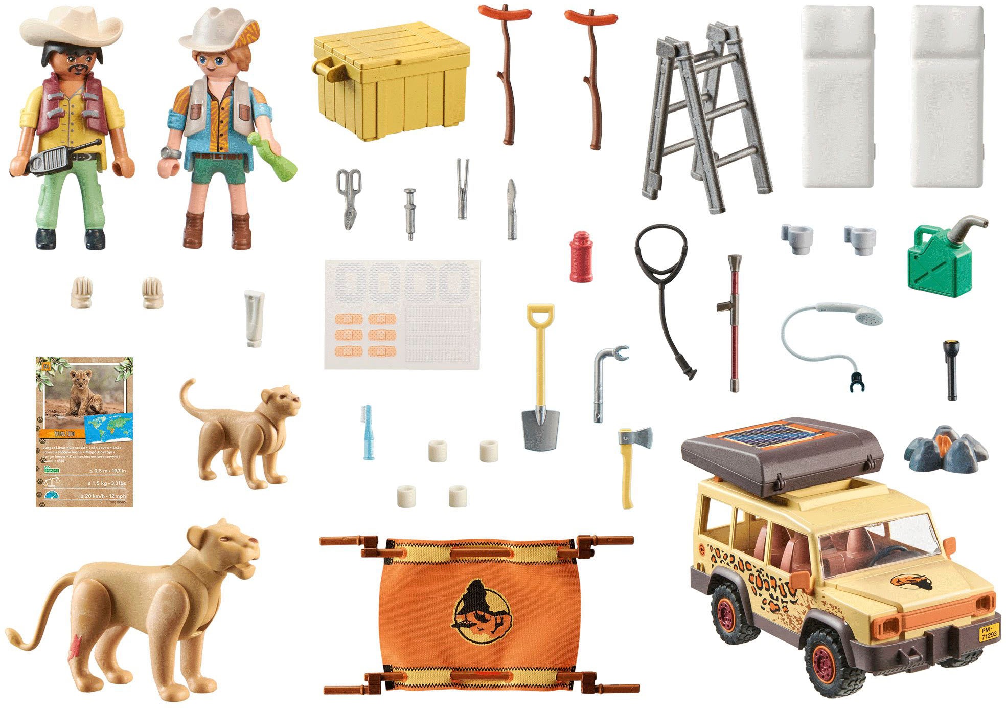 Playmobil® Konstruktions-Spielset »Mit dem Geländewagen bei den Löwen (71293), Wiltopia«, (98 St.), teilweise aus recyceltem Material; Made in Germany