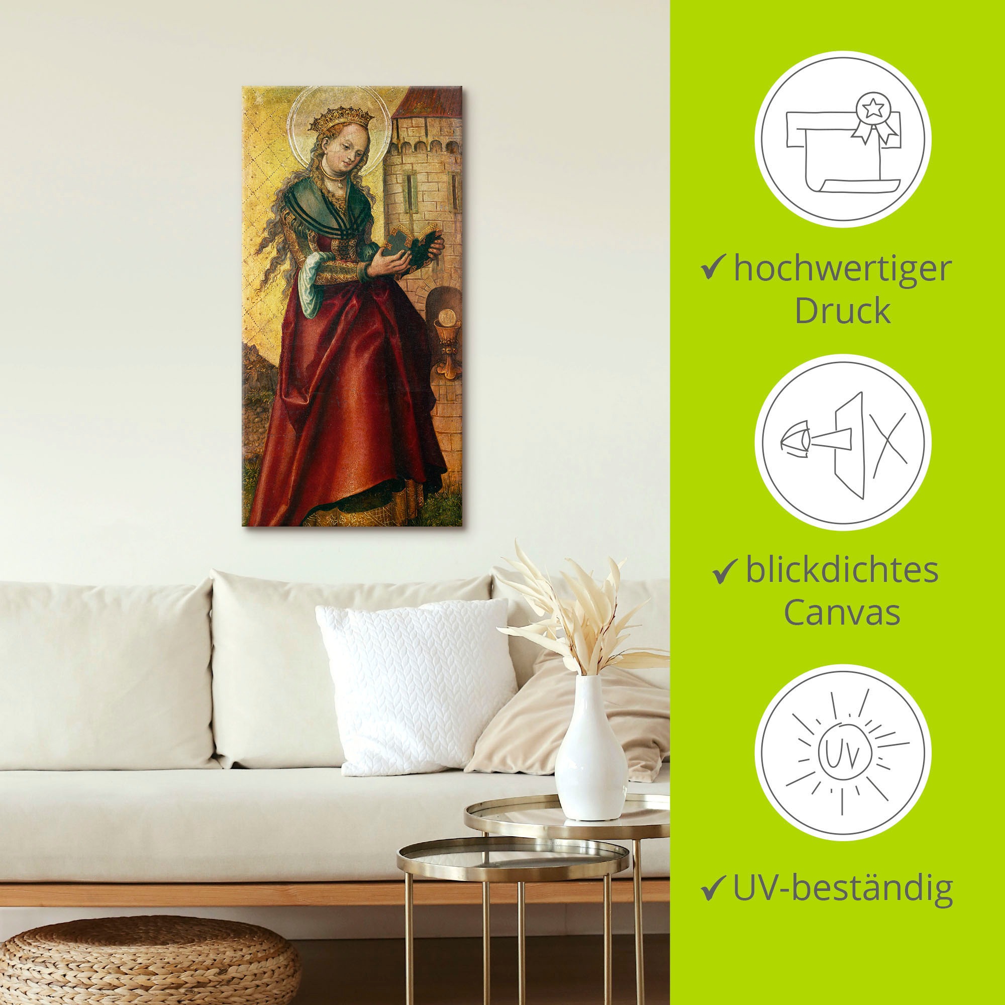 Artland Wandbild »Die heilige Barbara.«, Frau, (1 St.), als Leinwandbild, Poster in verschied. Grössen