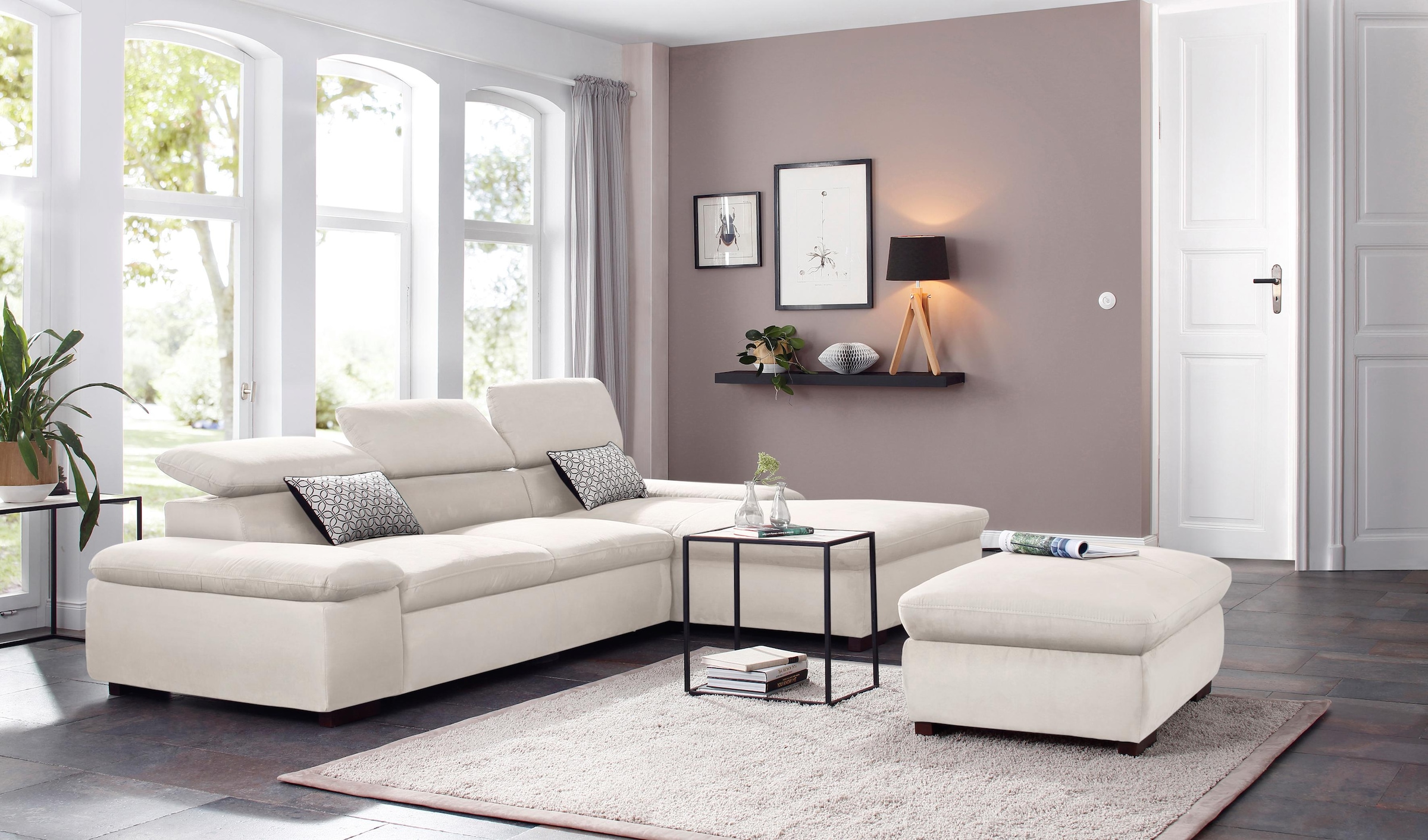 Home affaire Ecksofa »Alberto L-Form« mit Kopfteilverstellung, wahlweise mit Bettfunktion
