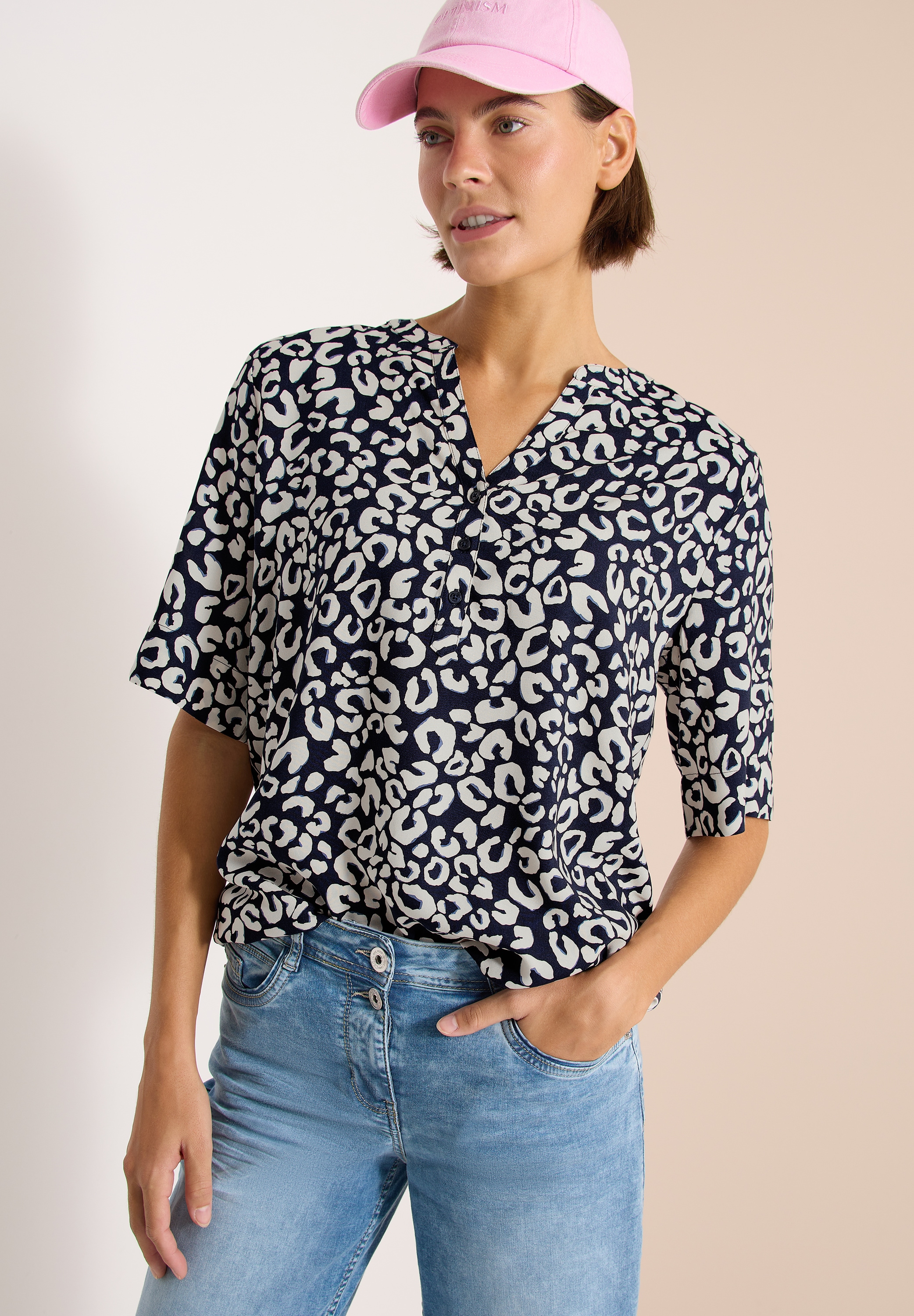 Image of Cecil Druckbluse Sommerbluse mit Leo-Muster