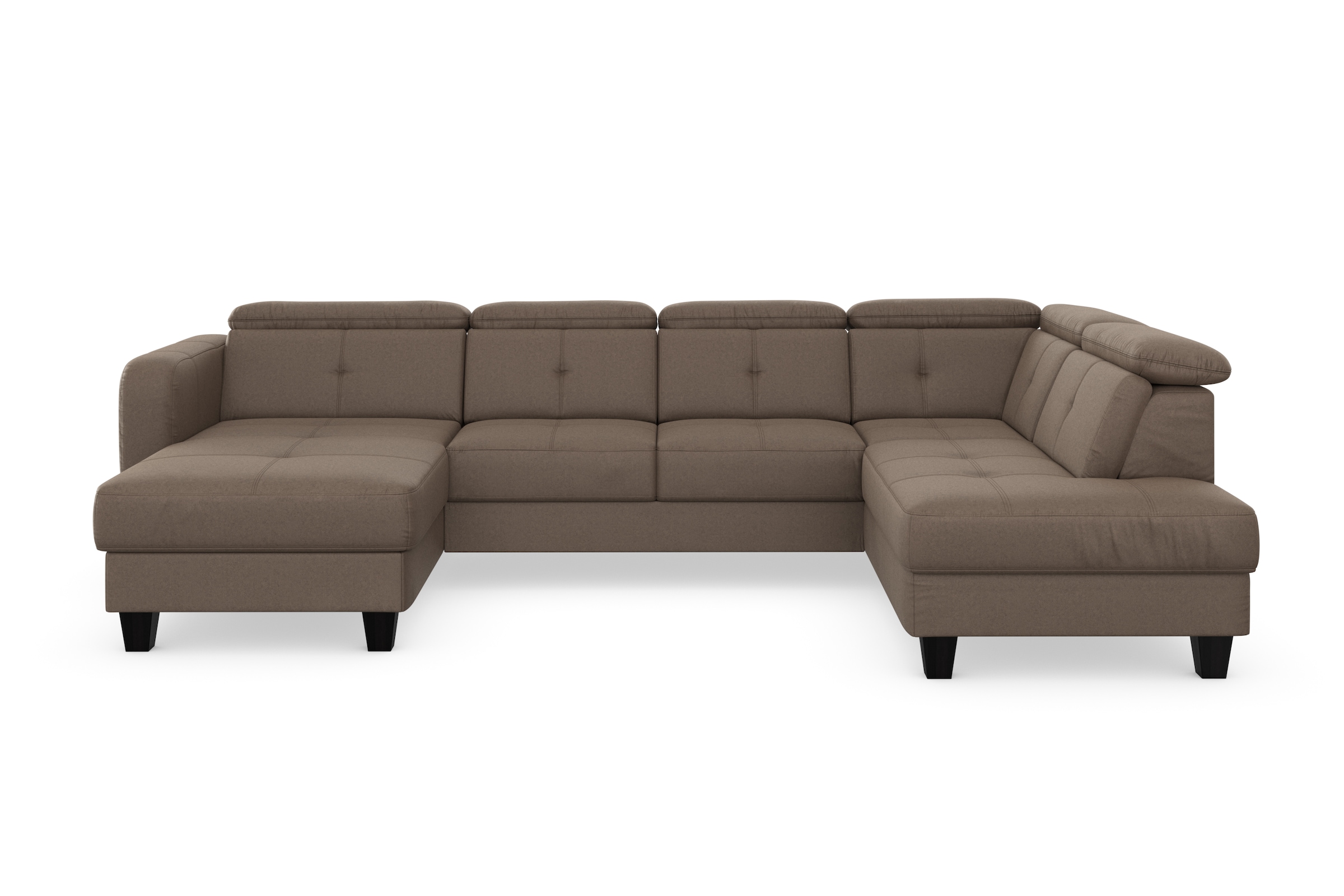 sit&more Wohnlandschaft »Belluci U-Form«, Kopfteilverstellung und Federkern, wahlweise mit Bettfunktion