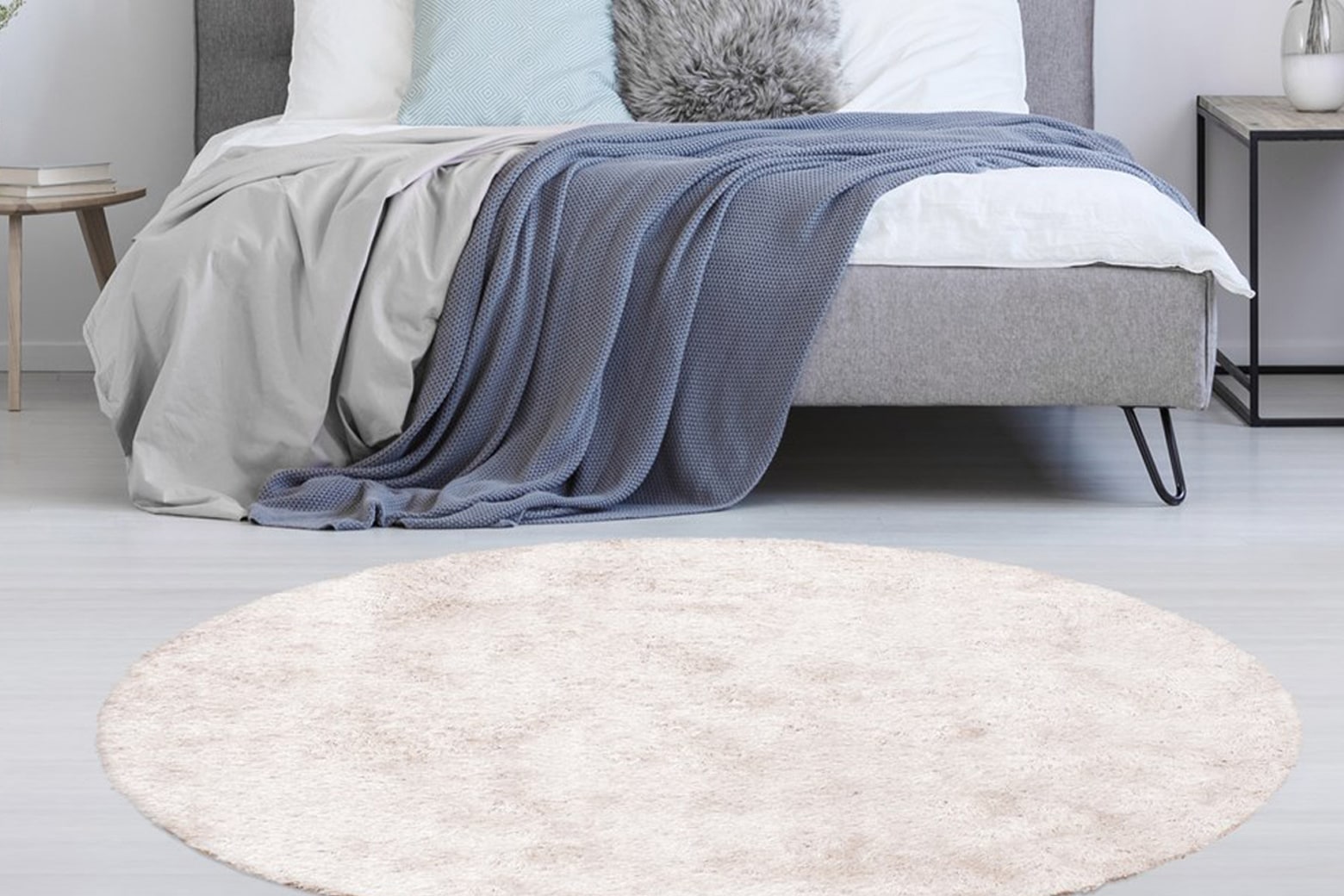 Image of Kayoom Hochflor-Teppich "Diamond 700" rund 45 mm Höhe weiche Microfaser, Langflor, Shaggy, Melange, Wohnzimmer