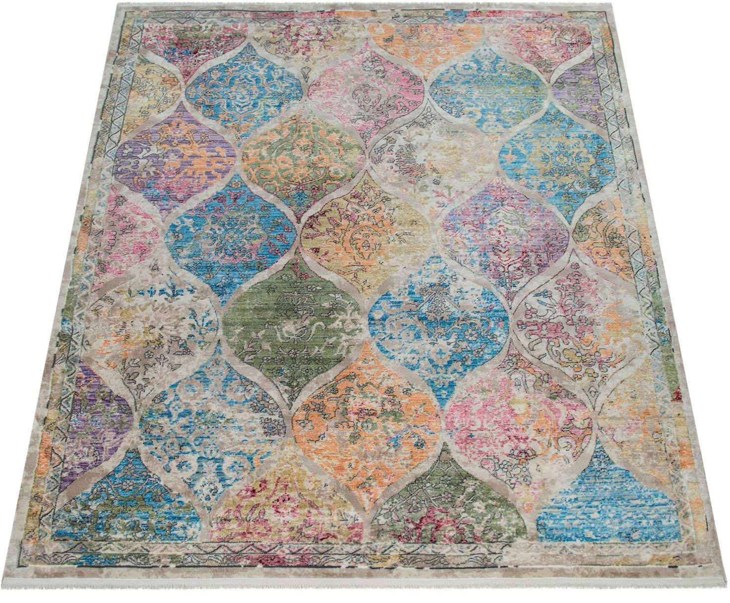 Image of Paco Home Teppich »Picta 110«, rechteckig, 12 mm Höhe, Kurzflor, Ornamente, mit Fransen, ideal im Wohnzimmer & Schlafzimmer bei Ackermann Versand Schweiz