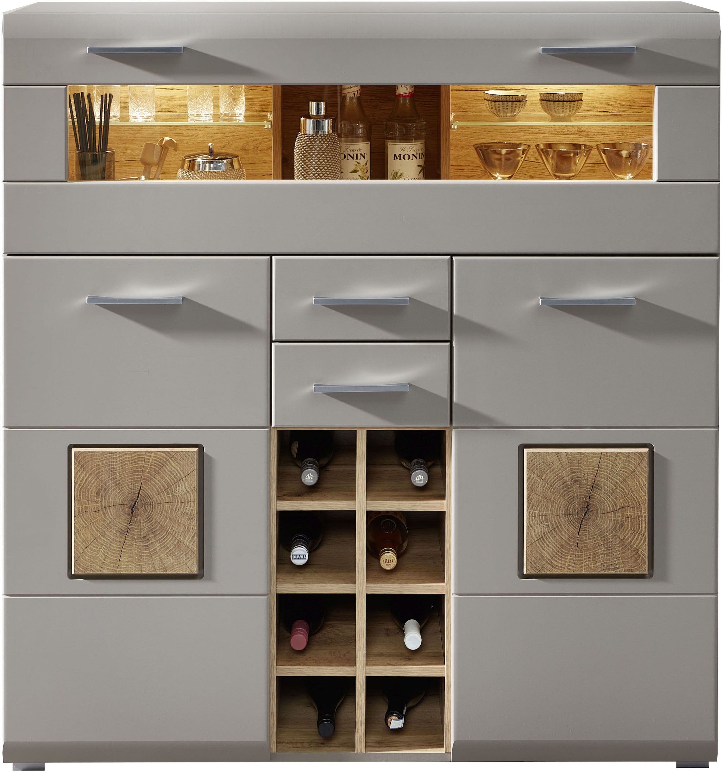 Innostyle Barschrank »FUN PLUS II« 2 Holztüren, 19 Fächer, 1 Klappe,  Softclose, ABS Kantenschutz