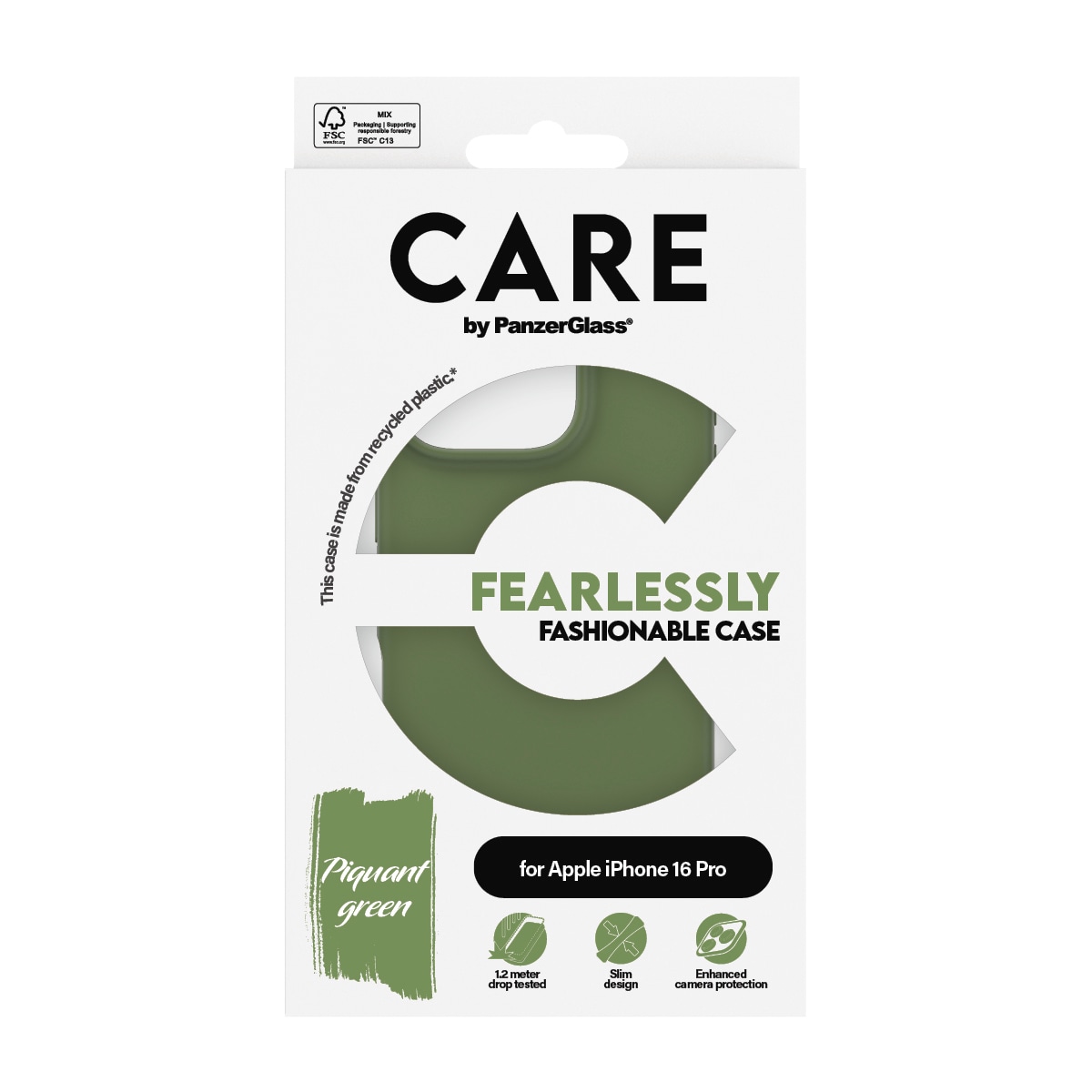 CARE by PanzerGlass Handyhülle »Fearlessly Fashionable Case für Apple iPhone 16 Pro«, Backcover, Schutzhülle, Handyschutzhülle, Case, Schutzcase, stossfest