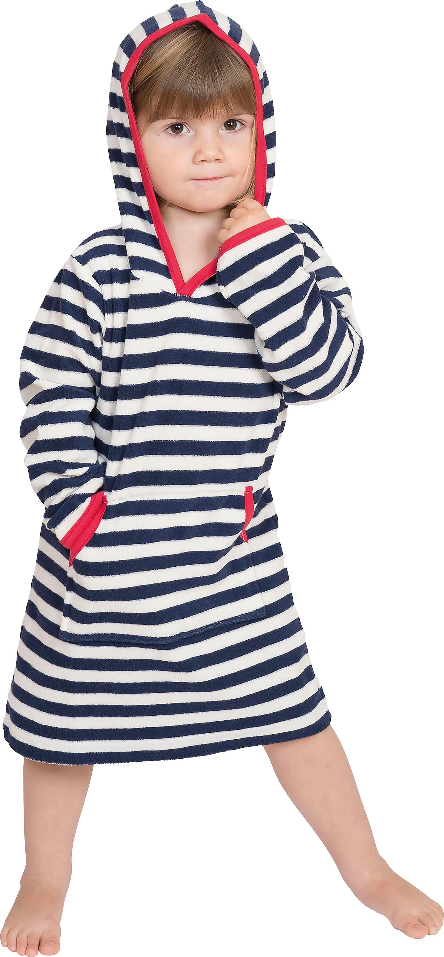 Jungen, versandkostenfrei fashion Wewo mit (1 Badekleid, & Kinderbademantel Känguru-Tasche »8017«, Modische für & shoppen Mädchen St.), Kapuze