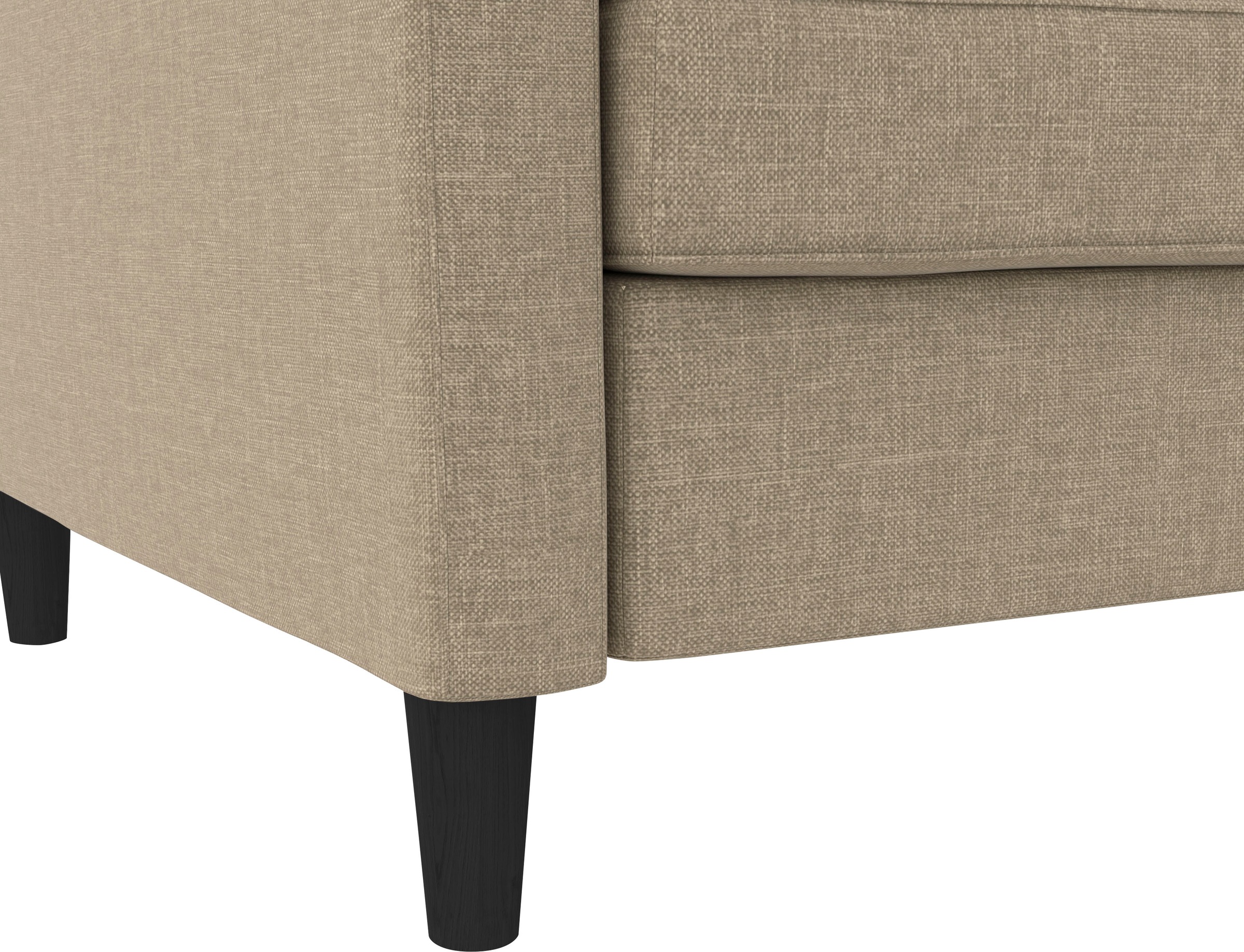 Dorel Home Ecksofa mit Schlafffunktion, Recamiere mit Stauraum beidseitig montierbar, Rückenlehne 2-teilig und 3-fach verstellbar