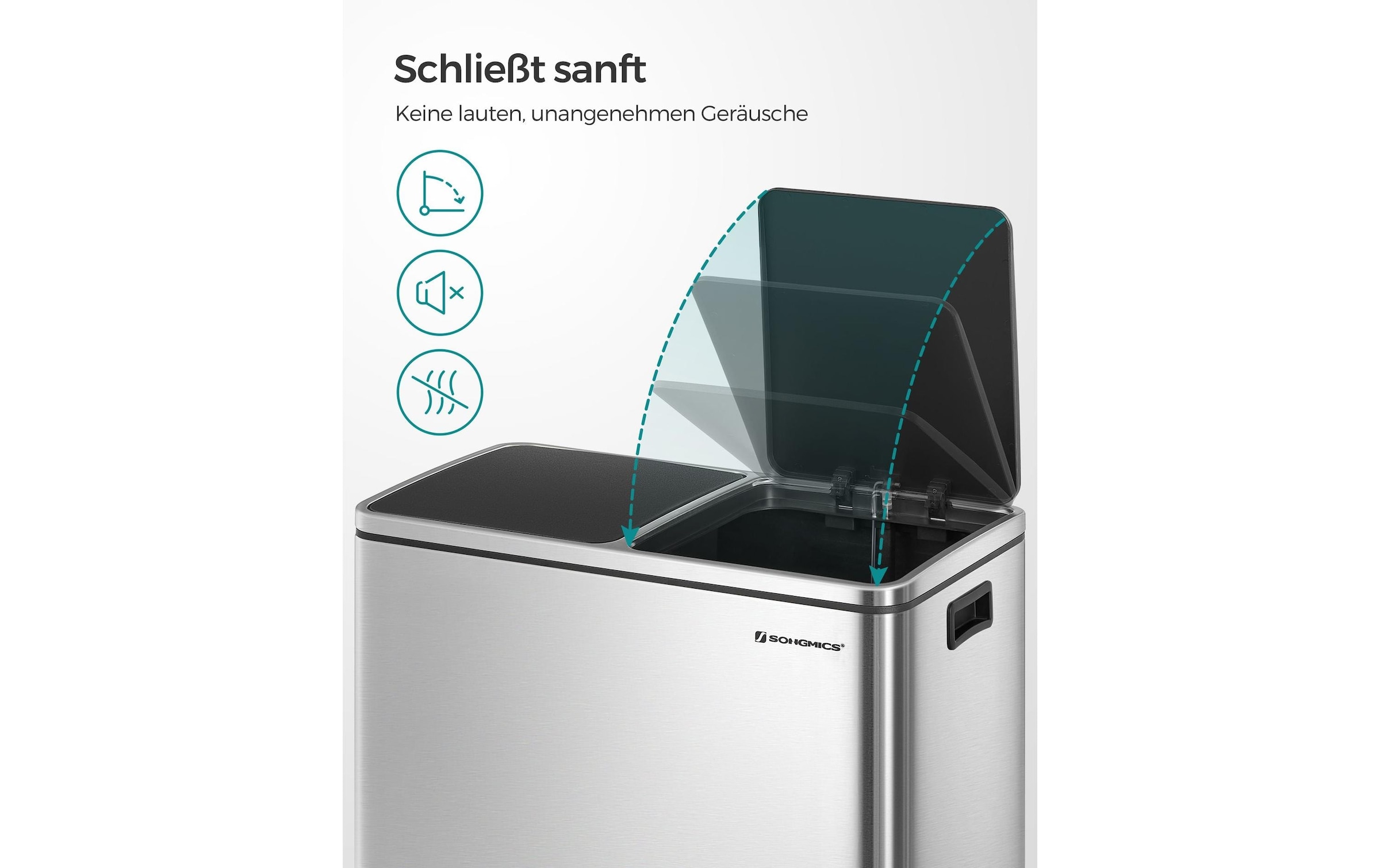 SONGMICS Mülleimer »2 x 30 l«, 2 Behälter