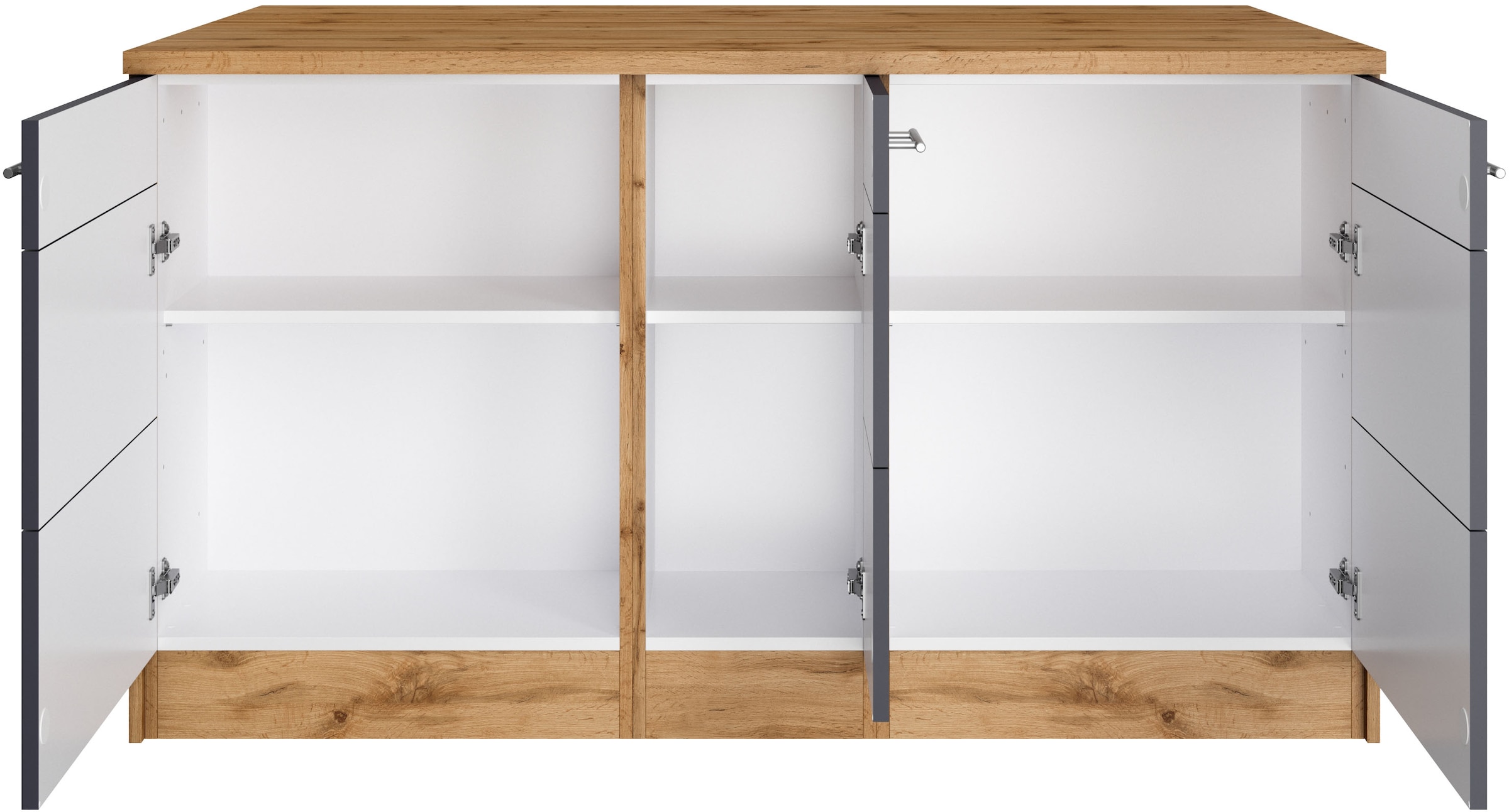 KOCHSTATION Kücheninsel »KS-Wien« Breite 153 cm, MDF-Fronten, Flaschenregal