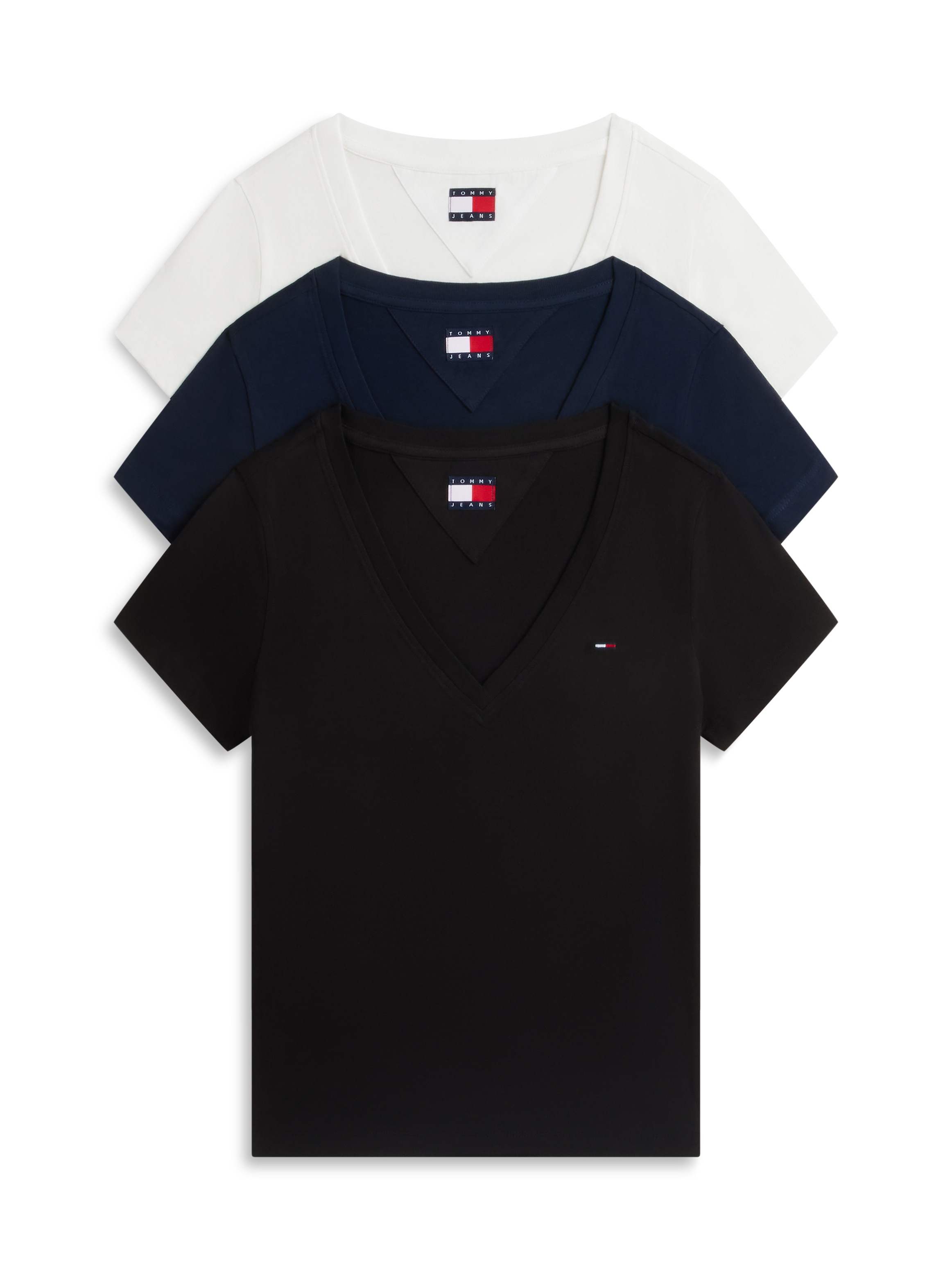 Image of Tommy Jeans V-Shirt "TJW 3PACK V-NECK TEE" Packung, 3er-Pack, 3 Baumwolle, V-Ausschnitt, 3 Stück im Set