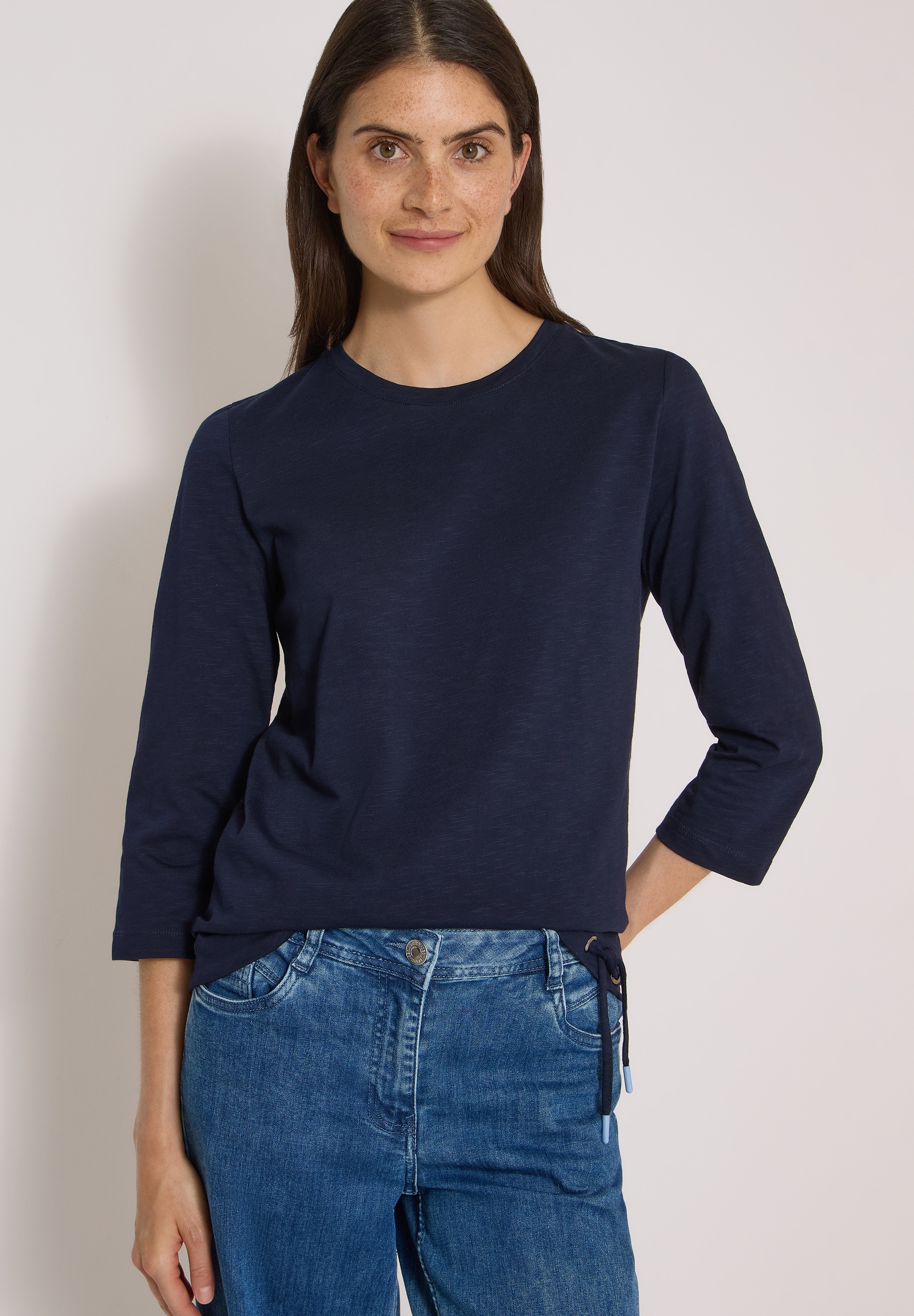 Image of Cecil 3/4-Arm-Shirt Sommershirt mit Tunnelzug am Saum