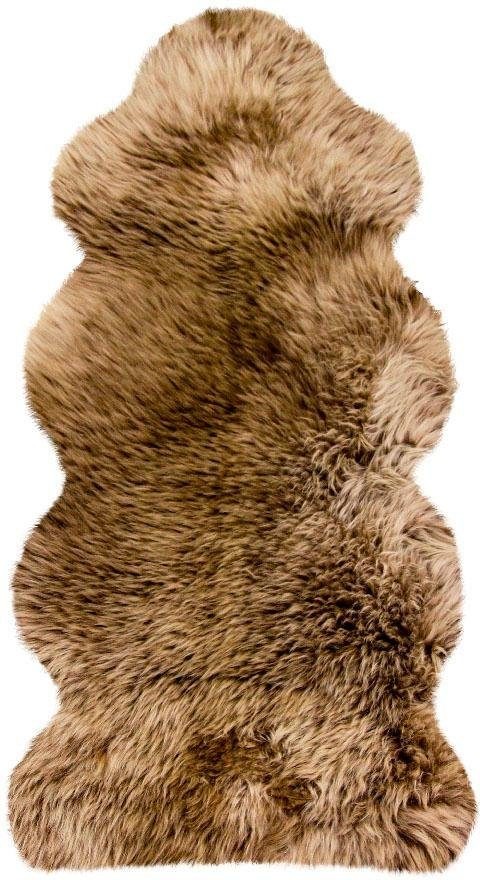 Image of Heitmann Felle Fellteppich »Lammfell KE 152«, fellförmig, 70 mm Höhe, echtes Austral. Lammfell, Farbe braun mit hellbraunen Spitzen, auch als Bettvorleger geeignet, ideal im Schlafzimmer & Wohnzimmer bei Ackermann Versand Schweiz