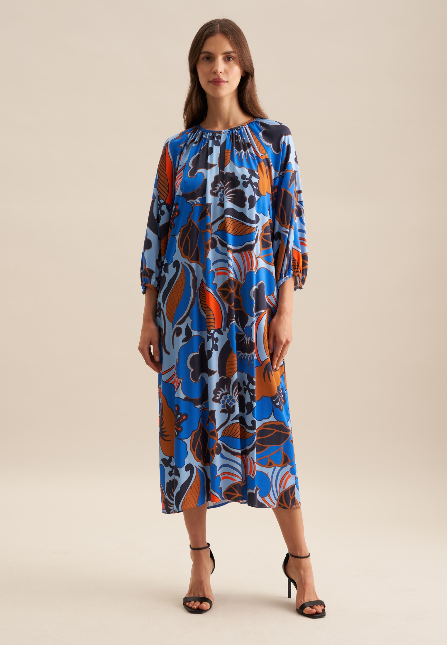 seidensticker Robe d'été »Schwarze Rose« 3/4 Rundhals Floral