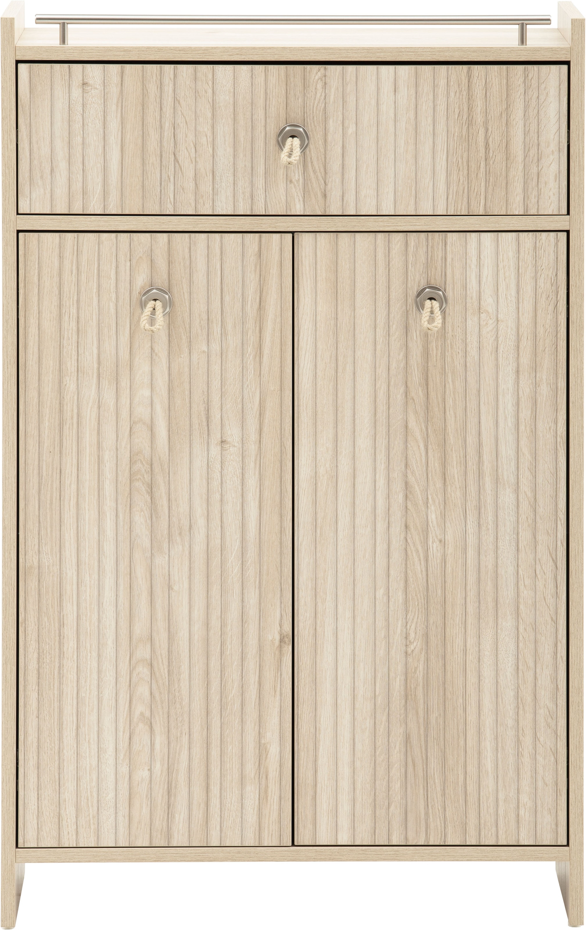 Schildmeyer Armoire intermédiaire »SONDERBY, 2 Türen & Schublade, Höhe 104,2 cm, MADE IN GERMANY« 1 cuis tlg. poignées en cordeau au look maritime, FABRIQUÉ EN ALLEMAGNE