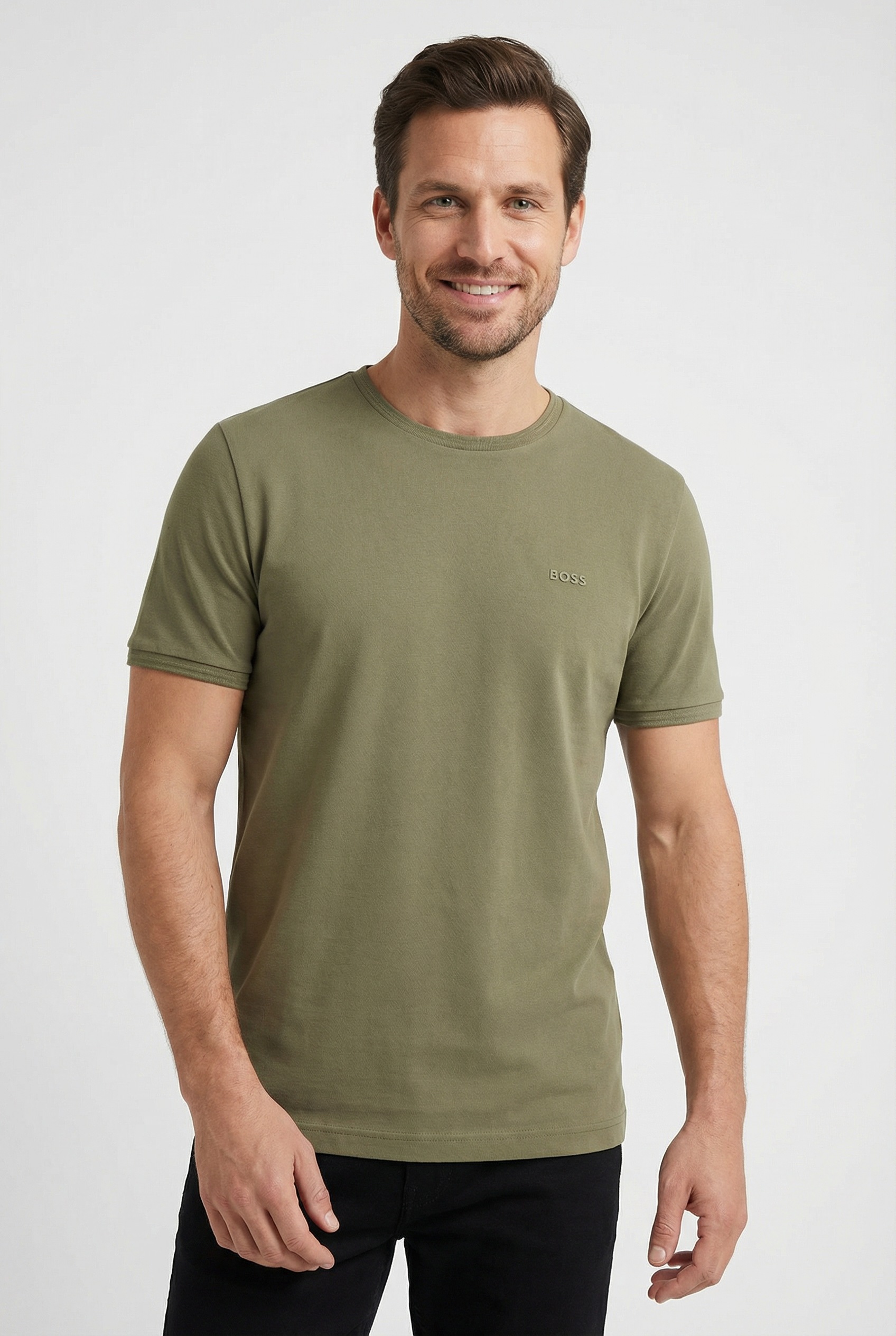 Image of BOSS GREEN T-Shirt "Taul" aus softem Stretch-Baumwoll-Piqué, Regular Fit, Kühlend