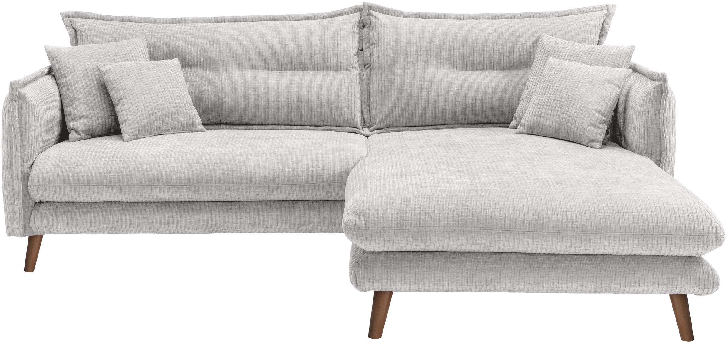 INOSIGN Ecksofa »Lazio modern und bequem, schmale Armlehnen, tolle Detailverarbeitung«, zwei verschiedene Fussfarben wählbar