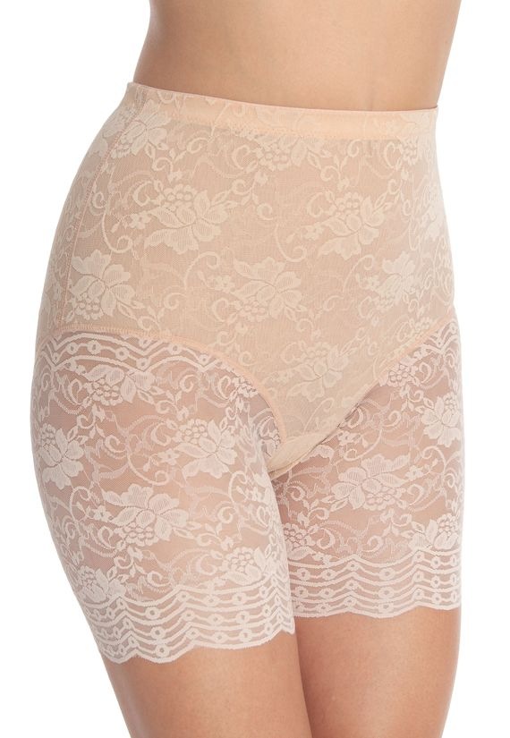Sassa Shapingpants "Functional Lace" mit floraler Spitze, leicht formend, hohe Taille, langes Bein