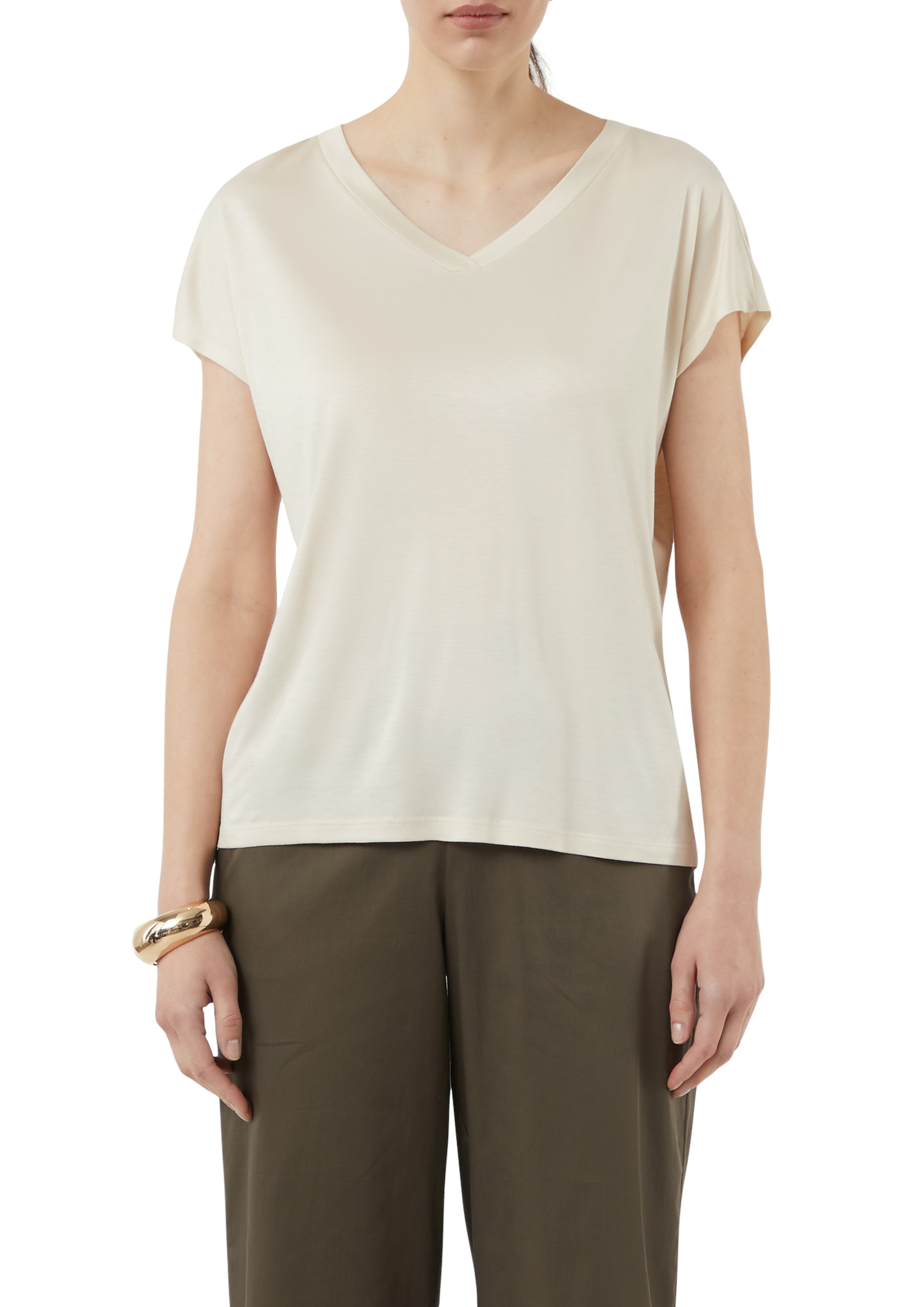 Image of Comma T-Shirt mit V-Ausschnitt