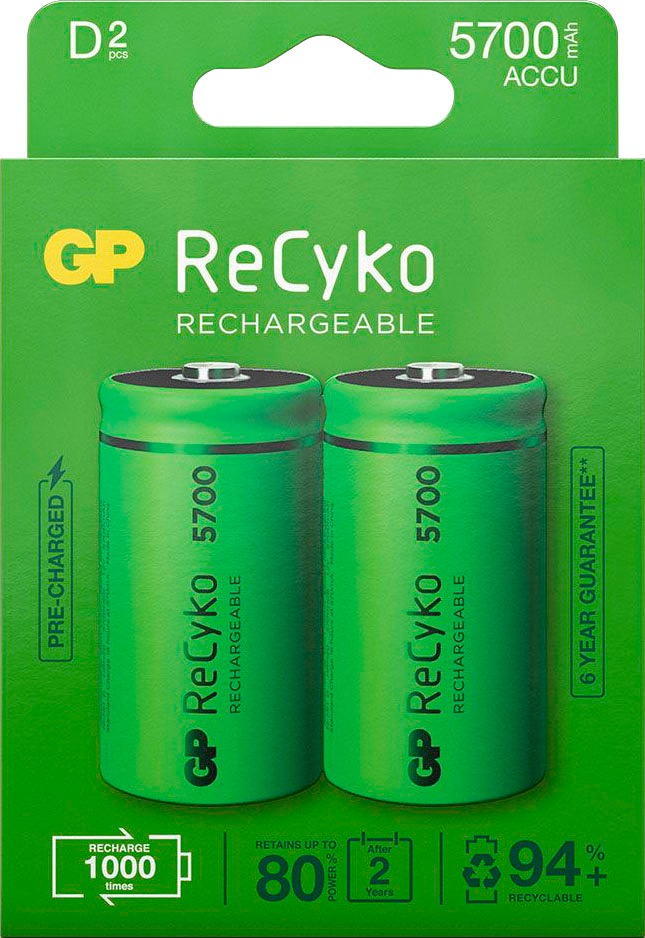 GP Batteries Akku »2er Pack D Mono Akku GP NiMH 5700 mAh ReCyko 1,2V«, D, 5700 mAh kaufen