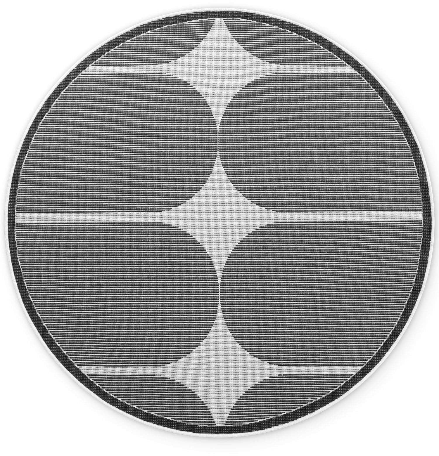 HANSE Home Outdoorteppich »Bowen Wendeteppich«, rund, 5 mm Höhe, In und Outdoor, Flachgewebe, wetterfest, pflegeleicht, robust