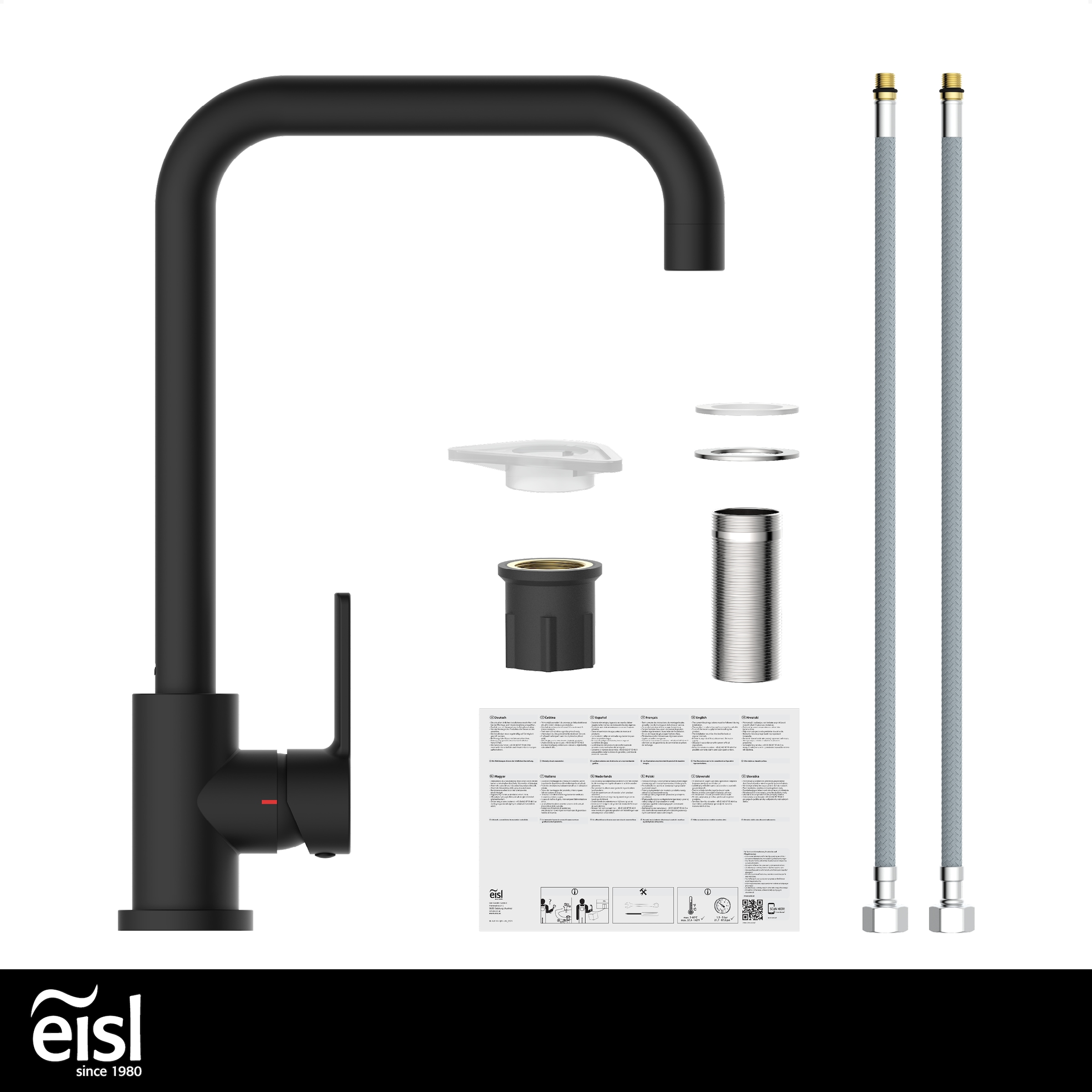 Eisl Robinet d'évier »Futura« robinet de cuisine, pivotant à 360°, douchette de marque, cartouche