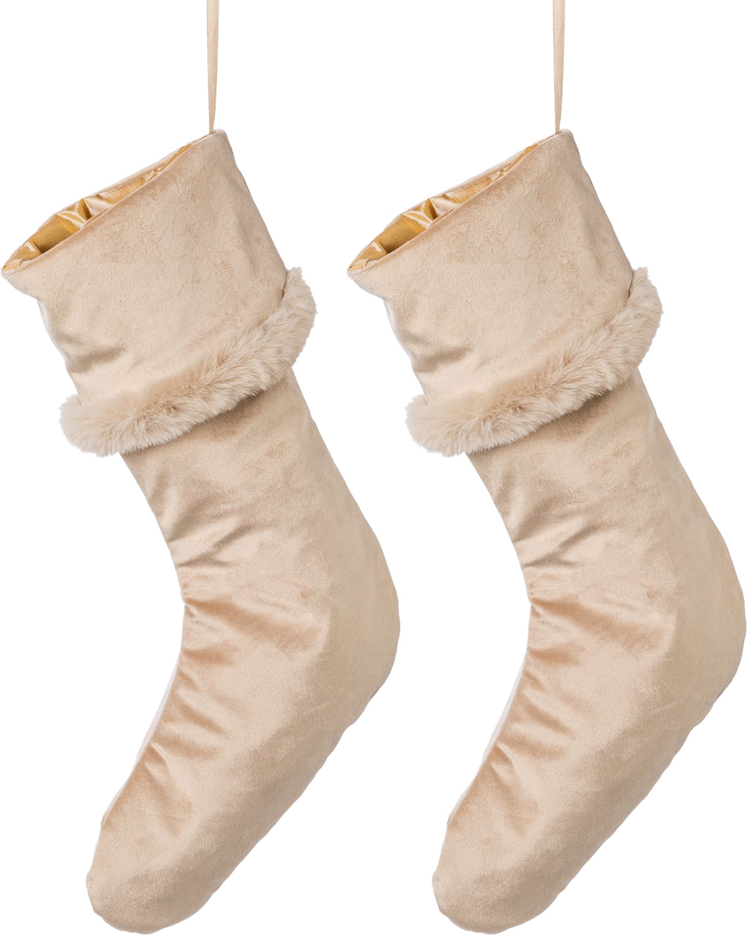 Image of Creativ home Nikolausstiefel, (Set, 2 St.), Weihnachtsstrumpf aus Samtstoff, Höhe ca. 45 cm bei Ackermann Versand Schweiz