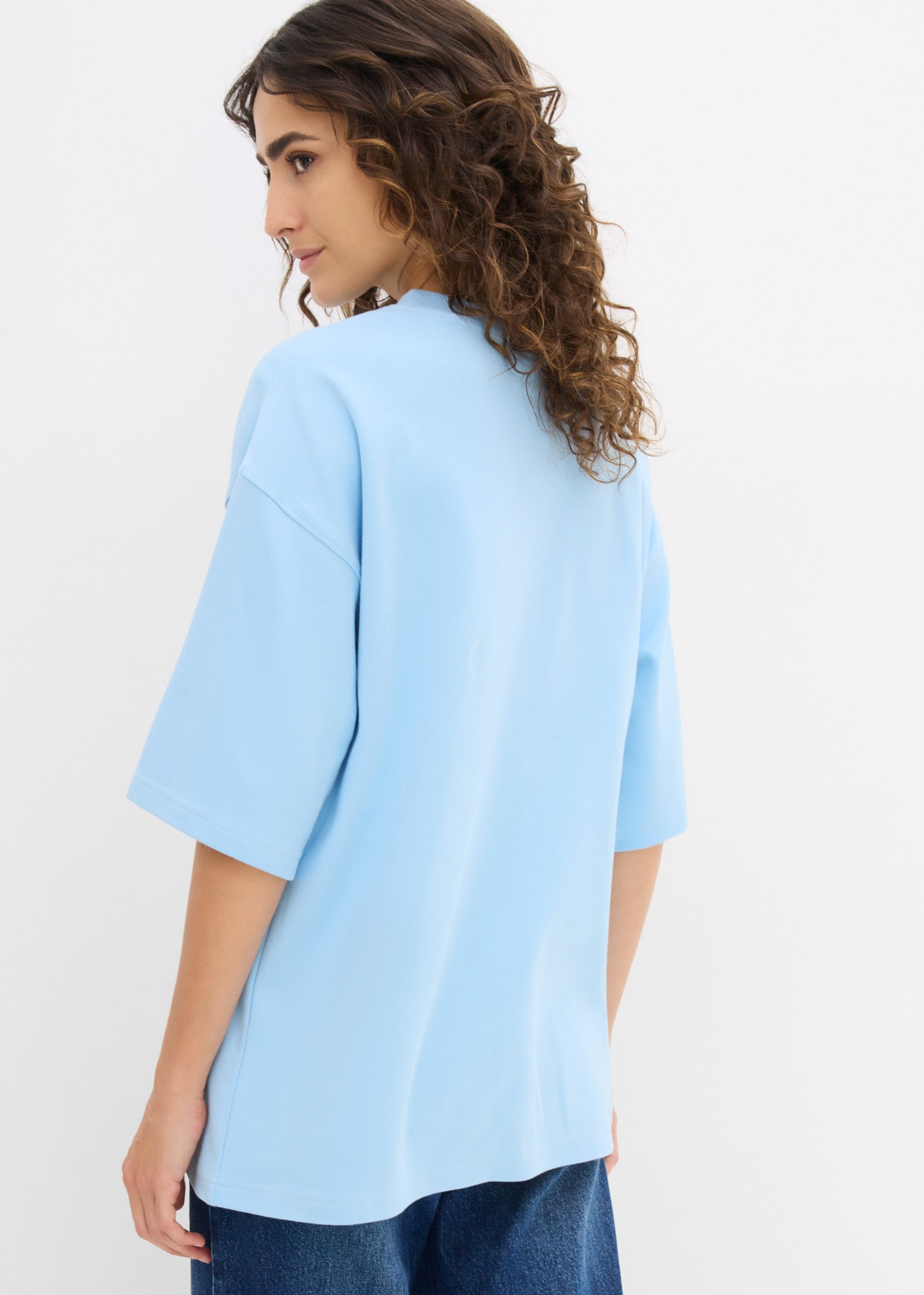 bonprix T-shirt oversize coupe oversize, en coton lourd, tailles jusqu’à XXL