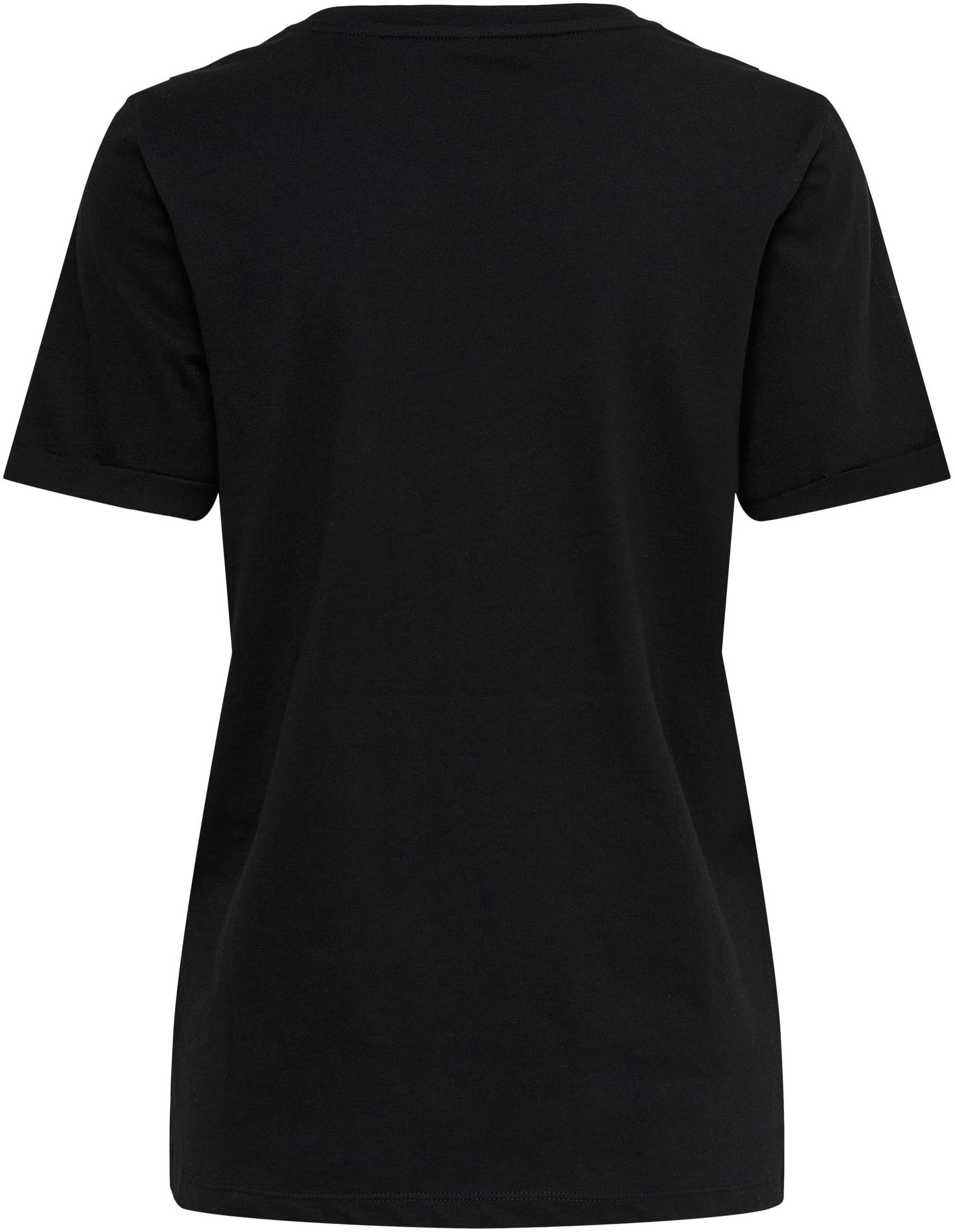 ONLY Kurzarmshirt »ONLKITA – T-Shirt mit Logo-Print und Rundhalsausschnitt«, regular fit, casual, Single Jersey, Baumwolle, Rundhals