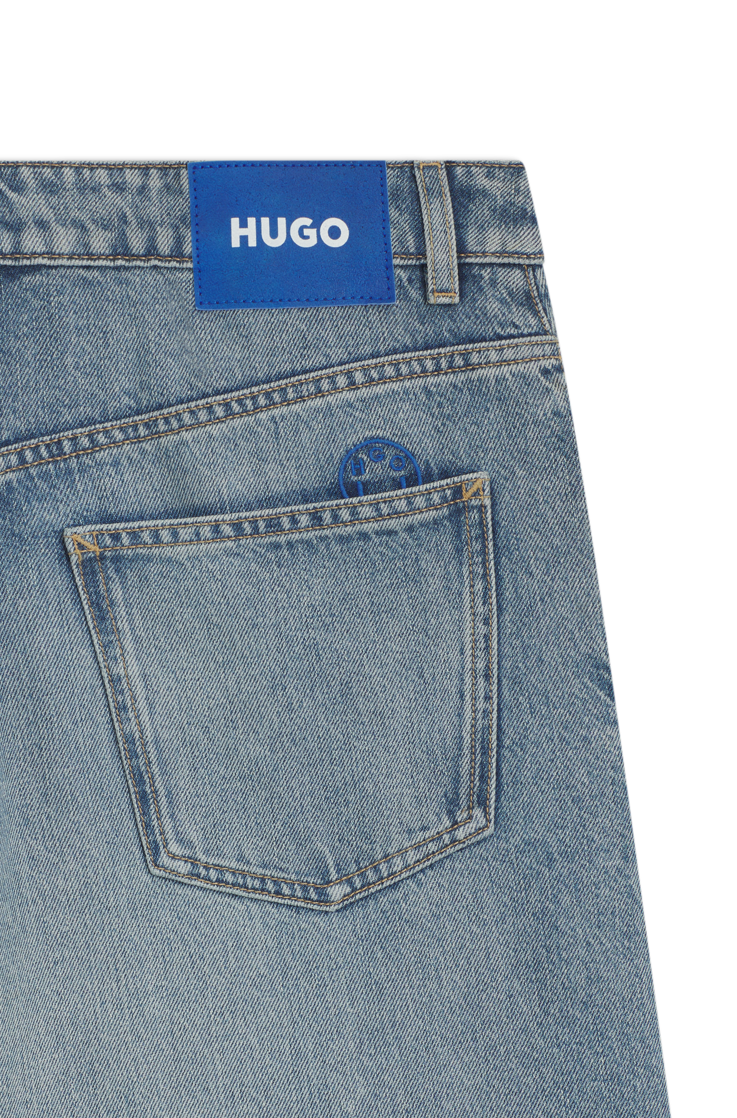 HUGO Blue Weite Jeans »Gobana«, Baggy Jeans mit Kordelzug zum Binden