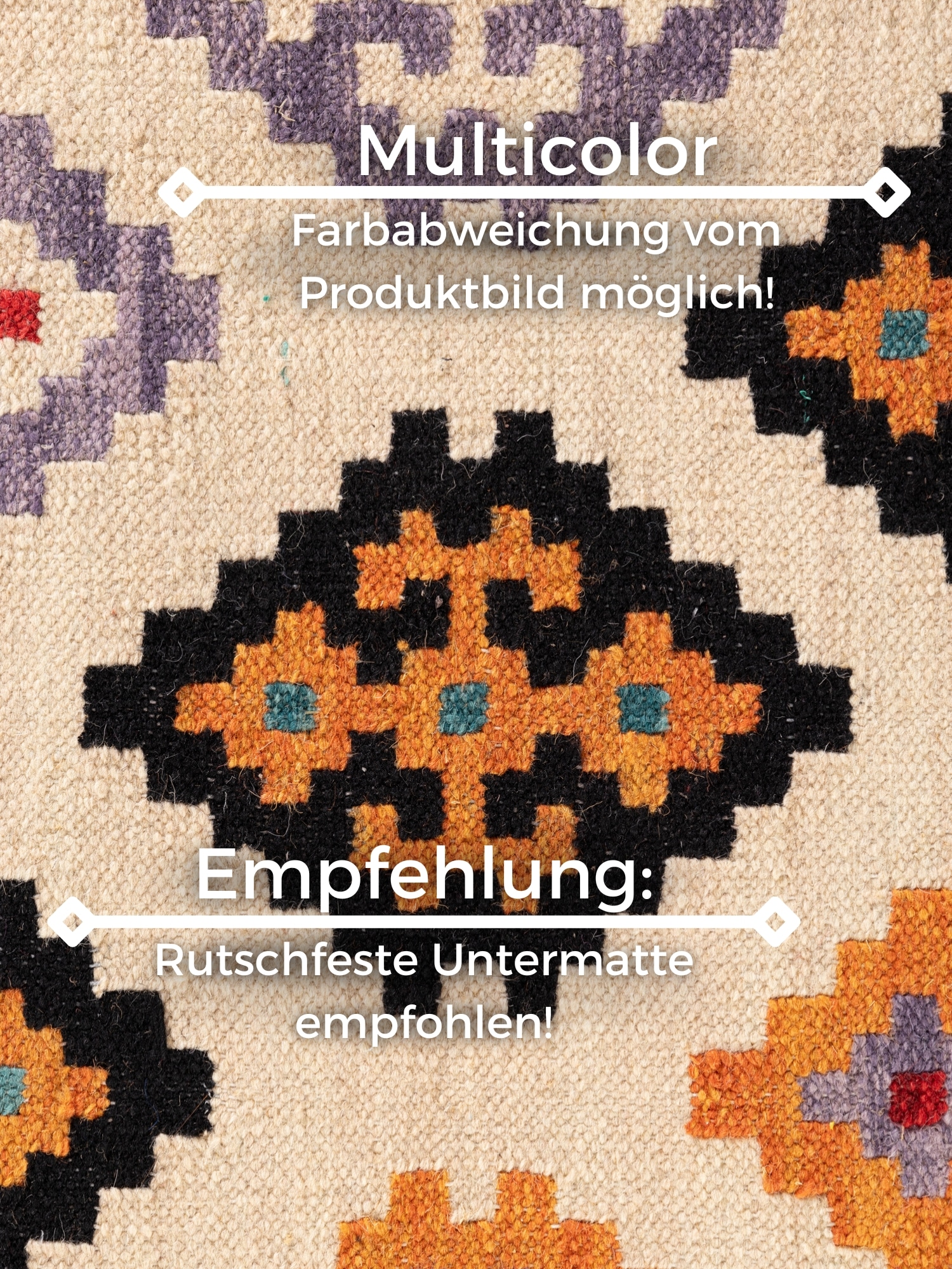 HANSE Home Teppich »Kelim Kian« rechteckig 3 mm Höhe Wolle, Baumwolle, Natur, Handgewebt, orientalisch, Boho, traditionell