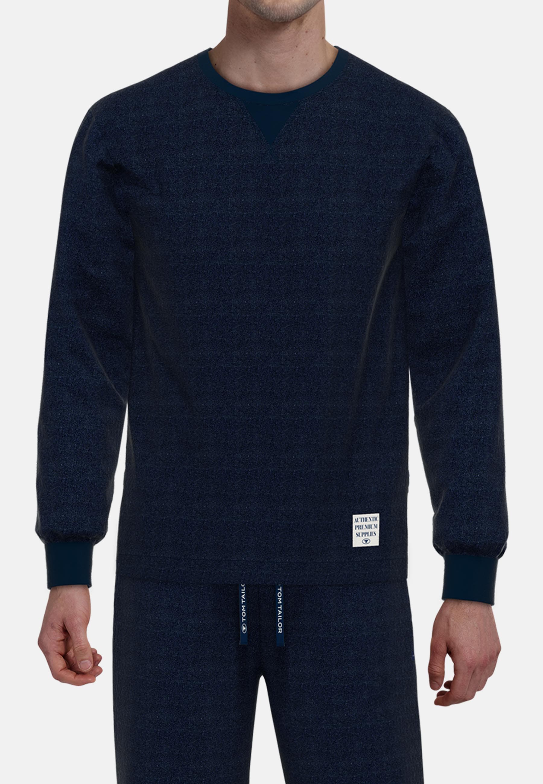 TOM TAILOR Schlafanzug »Rhodos« 2 tlg. Langarm, lange Hose, Rundhalsausschnitt, basic, Baumwollmix