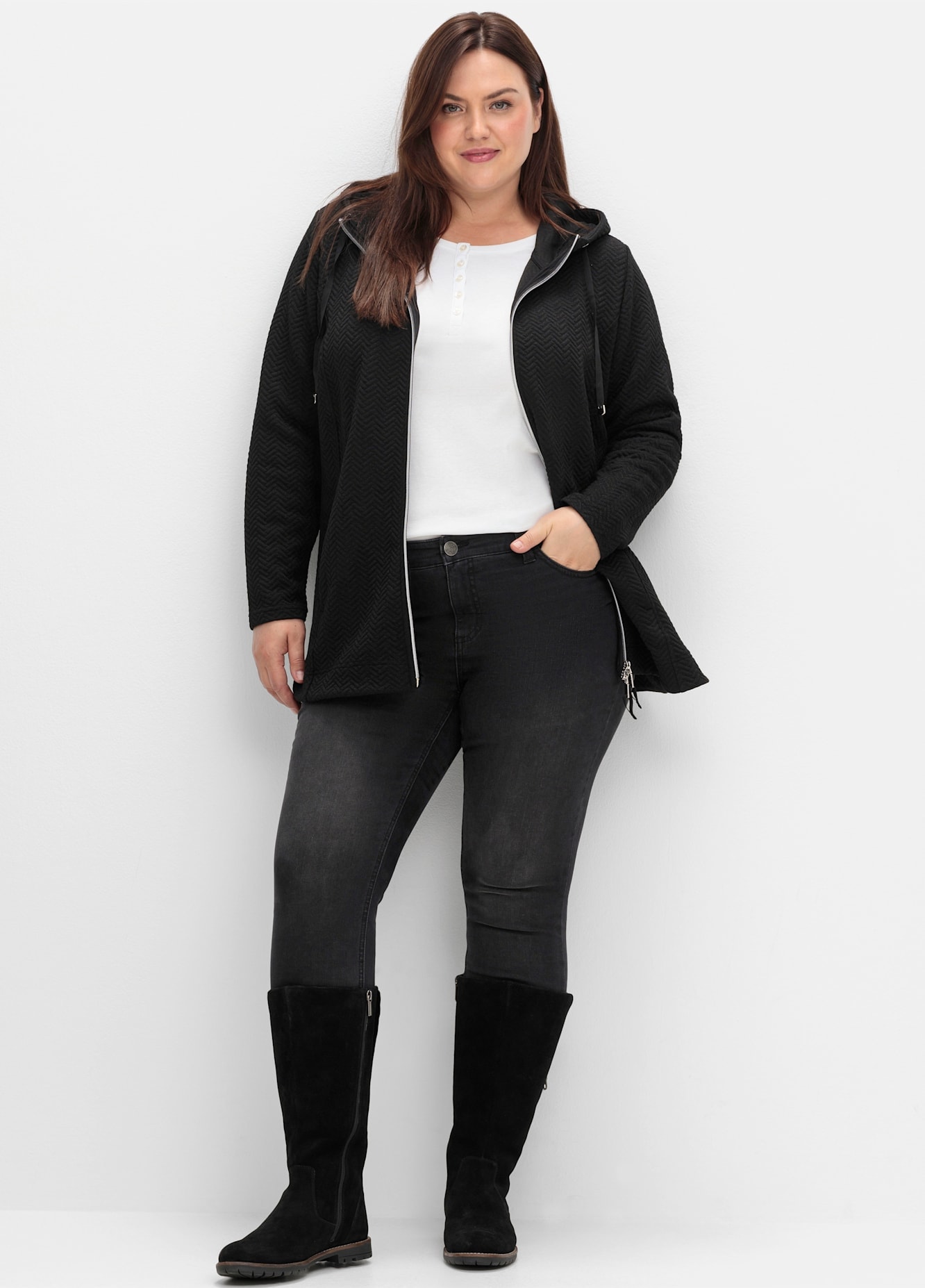 Sheego Shirtjacke »Sweatjacke«, (1 tlg.)