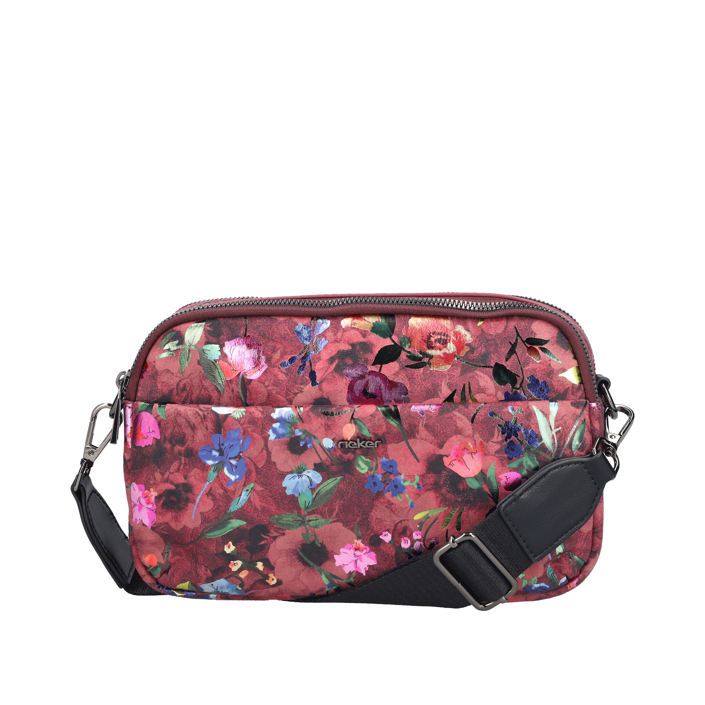 Image of Rieker Umhängetasche Damen Schultertasche, Handtasche mit zwei Reissverschlüssen