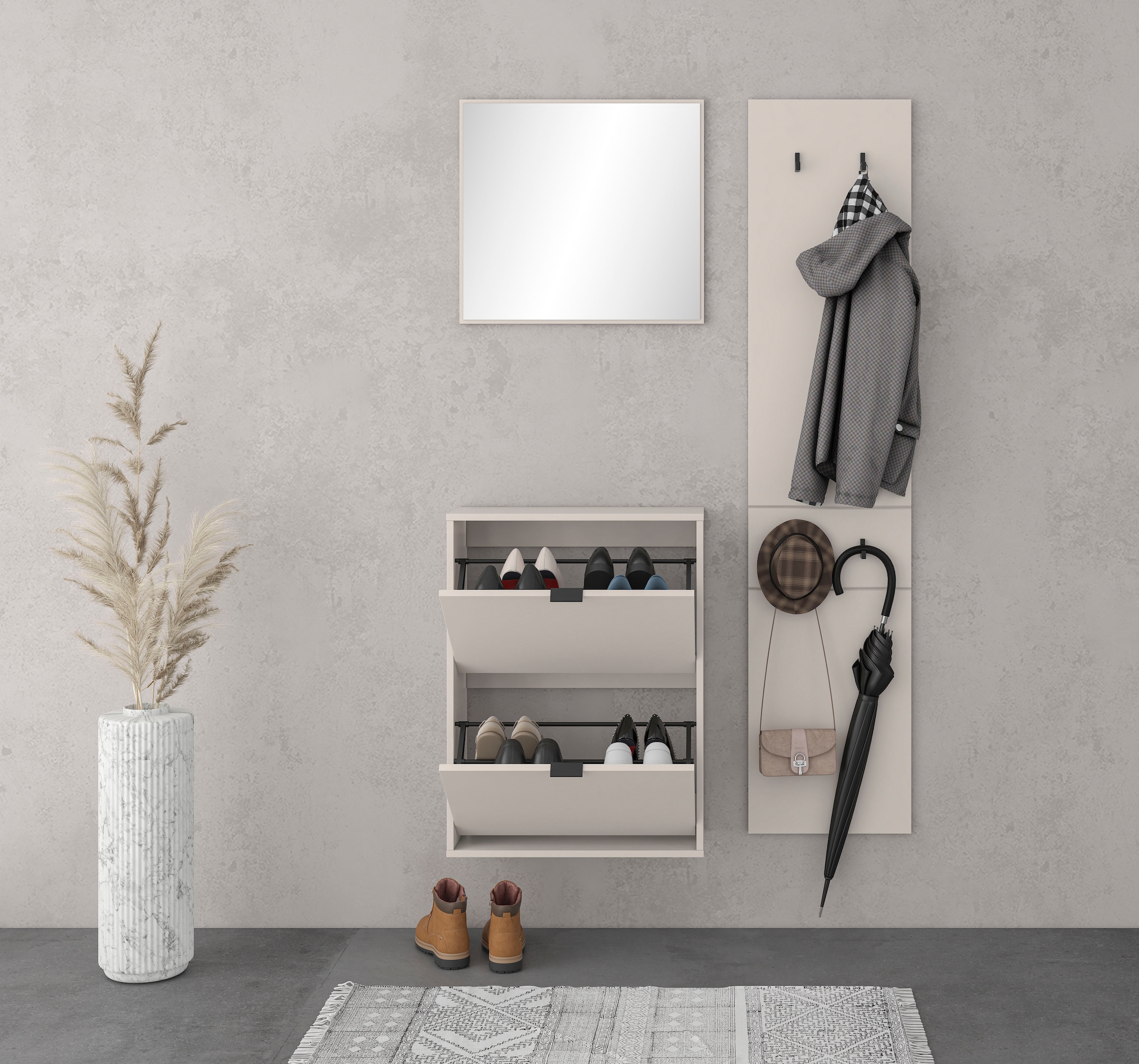 HBZ Ensemble de vestiaires »Florenz Garderobe B/H/T 105x180x27 cm« 3 cuis tlg.