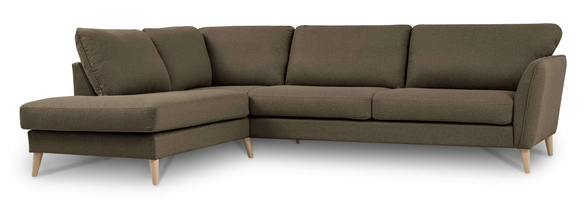 Home affaire Ecksofa »MARSEILLE 278/202 cm, L-Form, Ottom. rechts/links, verschiedene Bezüge«, Massivholzbeine Eiche, Landhausstil, Wellenunterfederung