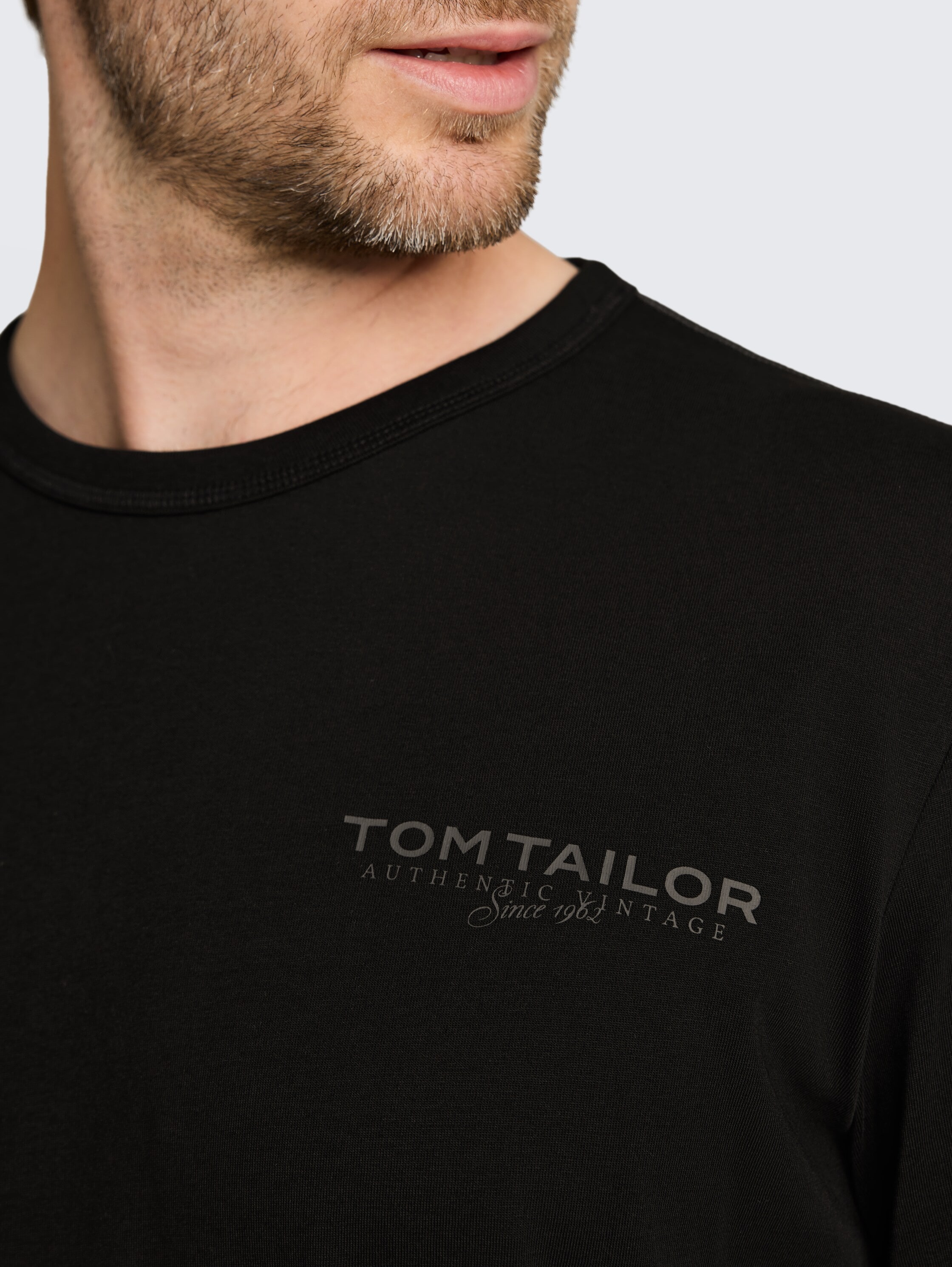 TOM TAILOR T-shirt à manches longues avec impression logo