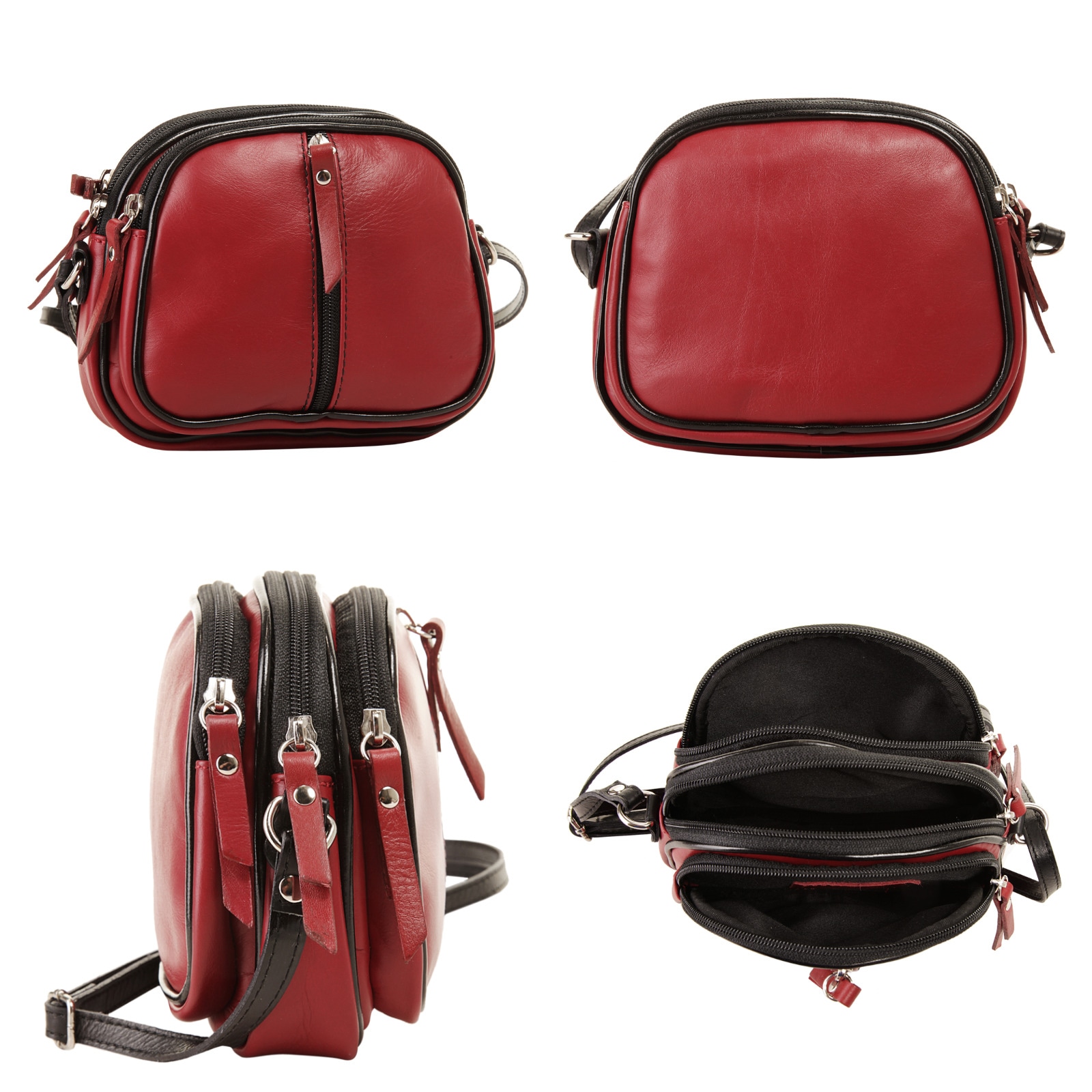 Cluty Umhängetasche, echt Leder, Made in Italy