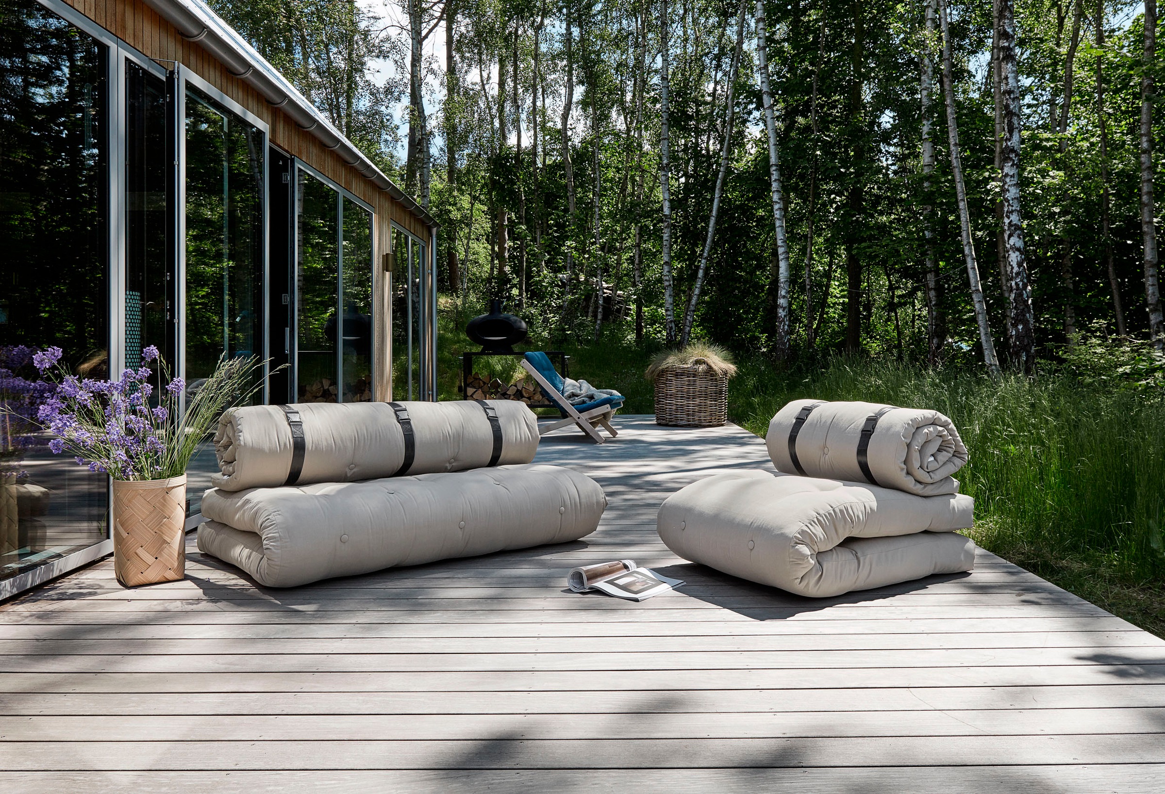 Karup Design Loungesofa "BUCKLE-UP Sofa out™, Loungesofa in Schlafplatz verwandelbar" Outdoor geeignet, Schmutz- und Wasserabweisend, Made in Europe