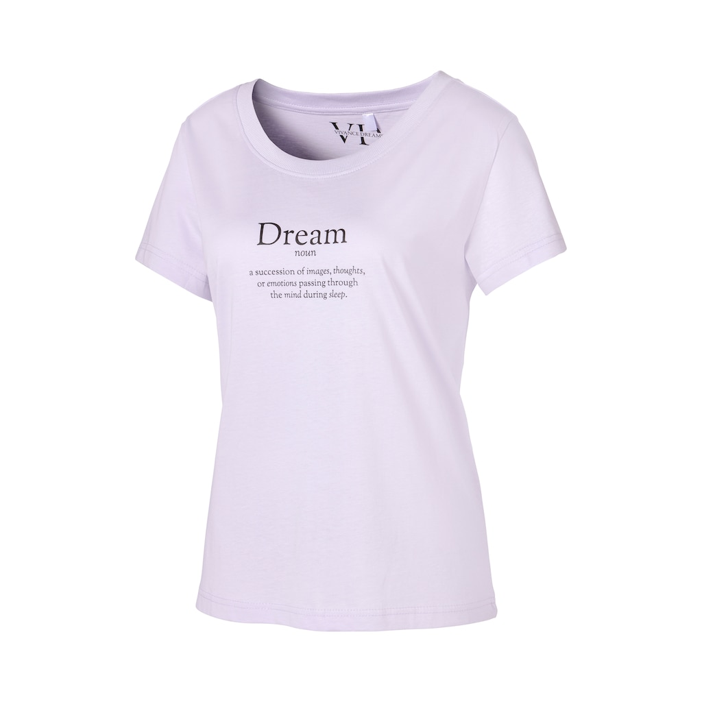 Vivance Dreams Pyjamaoberteil, mit Statementdruck