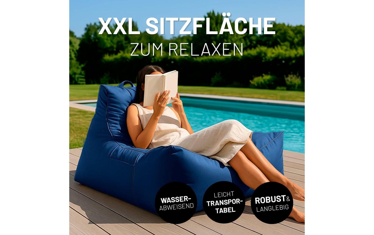 Lumaland Pouf »Lounge mit Flaschenhalter 380 l«