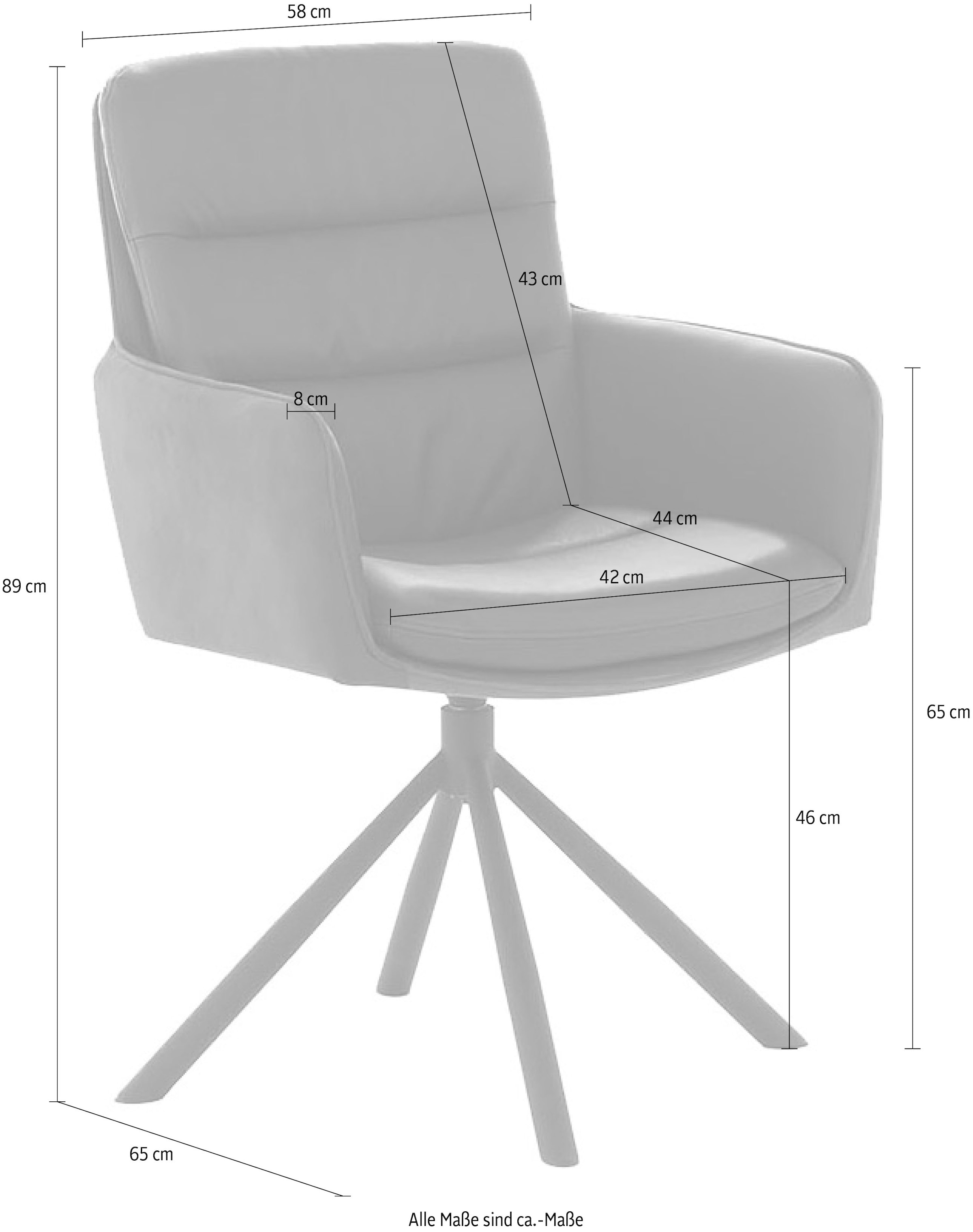 Jockenhöfer Gruppe Chaise pivotante »Audrey« (Ensemble) 2 cuiscuir véritable, avec rotation (360°), mélange de matériaux, charge max. 150kg