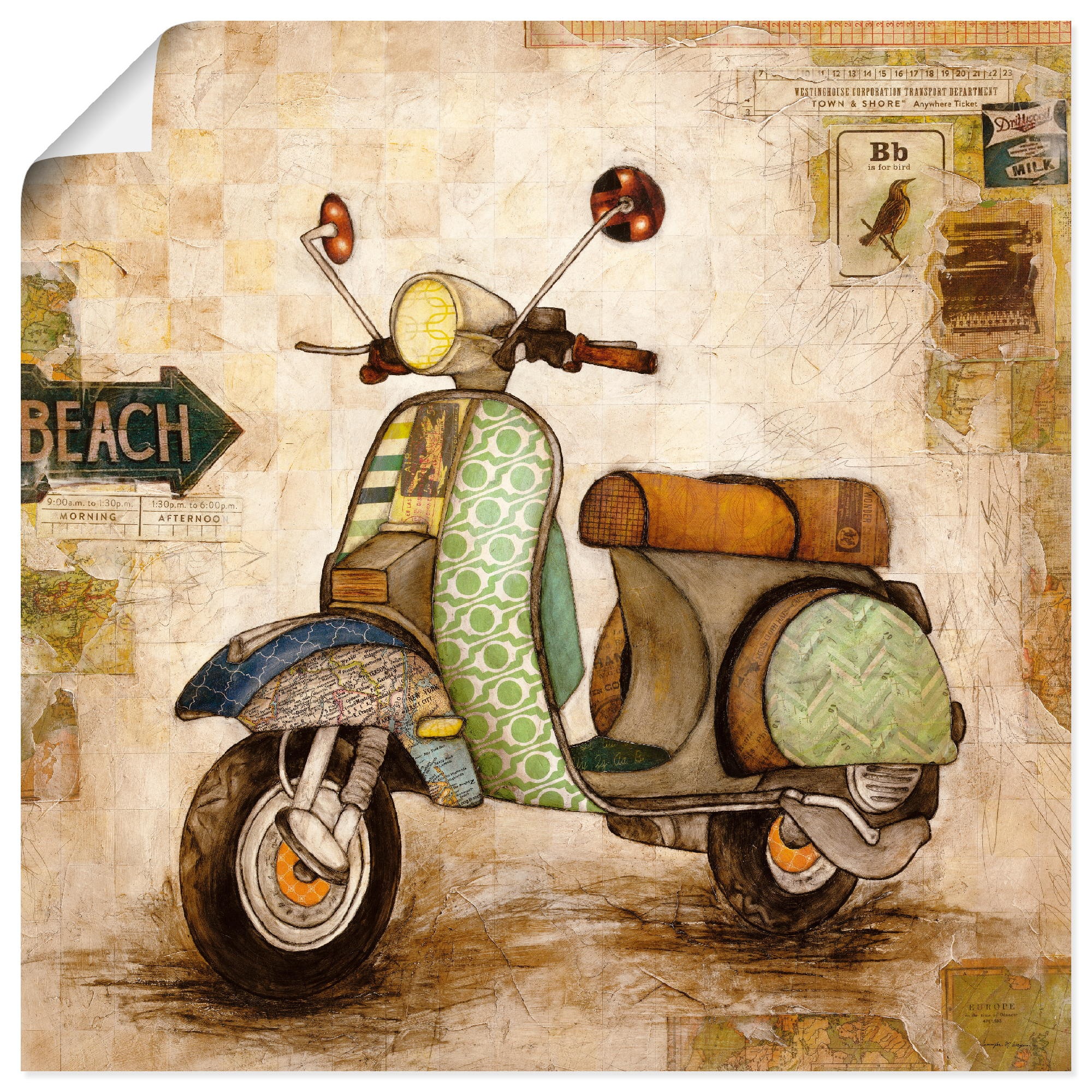 Image of Artland Wandbild »Drum herum II«, Motorräder & Roller, (1 St.), in vielen Grössen & Produktarten -Leinwandbild, Poster, Wandaufkleber / Wandtattoo auch für Badezimmer geeignet bei Ackermann Versand Schweiz