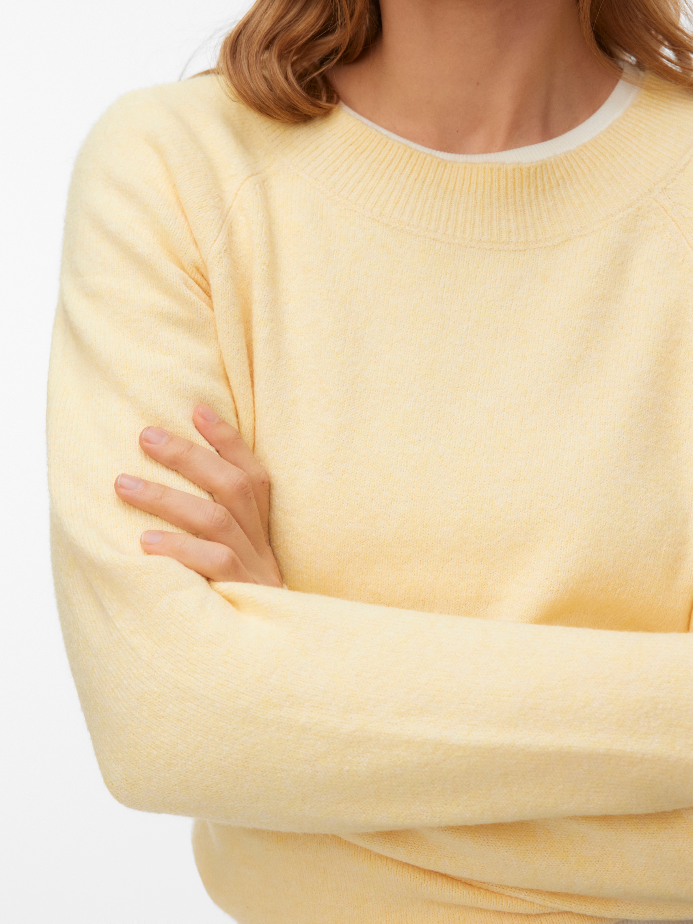 Vero Moda »VMDOFFY LS O-NECK BLOUSE GA NOOS« Materialmix, regular fit
