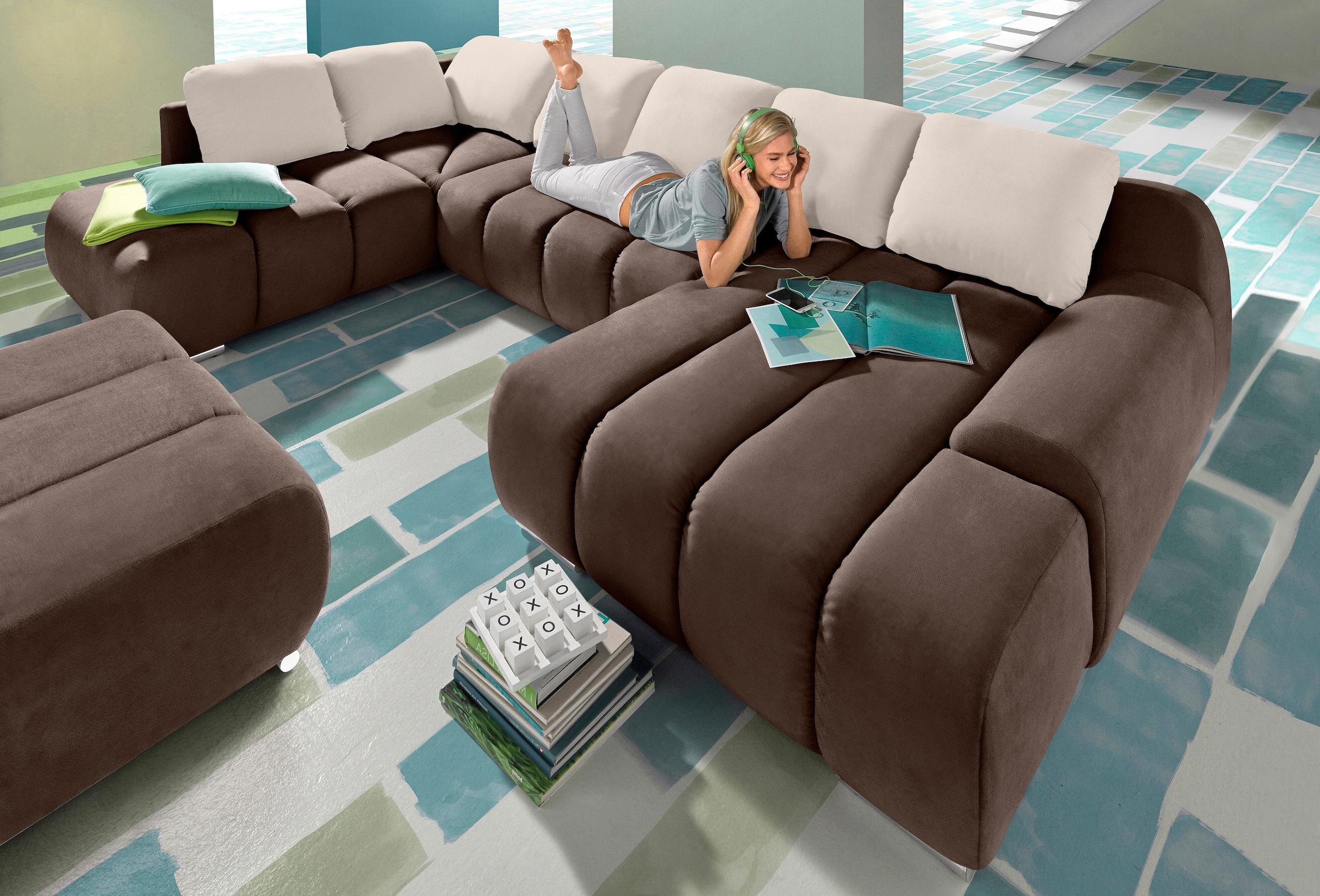 Image of Home affaire Wohnlandschaft "Bono U-Form" wahlweise mit Bettfunktion