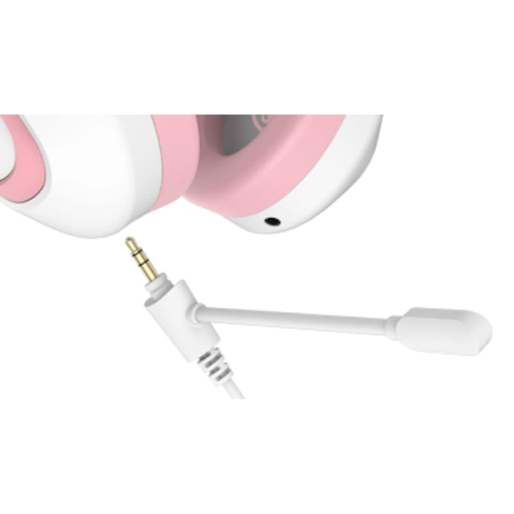 Sades Gaming-Headset »Shaman SA-724 Gaming Headset, weiss/pink, USB, kabelgebunden«, Mikrofon abnehmbar