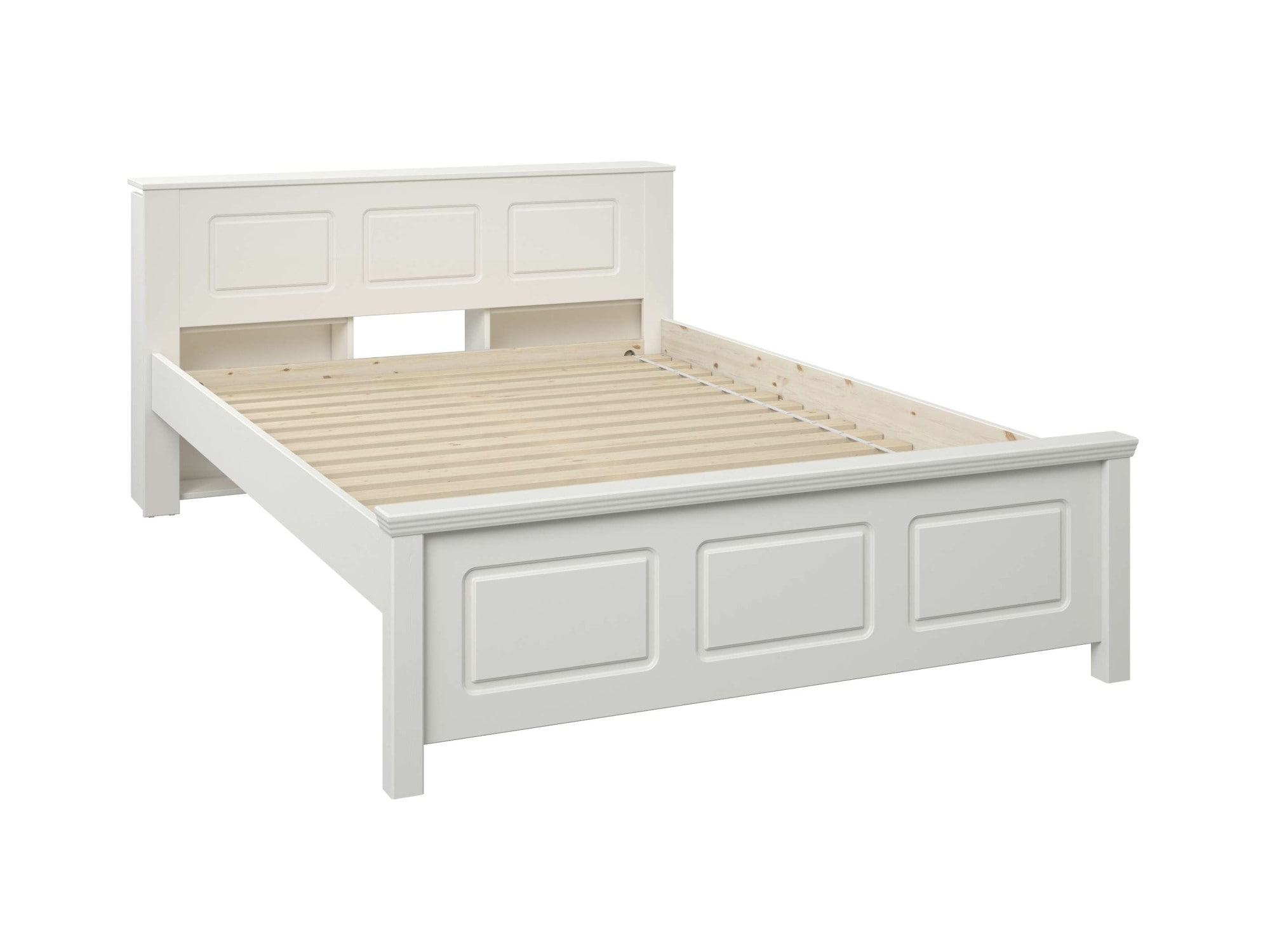 GOODproduct Lit »Malme, mit unsichtbaren, herausziehbaren Regalen, maximaler Stauraum« ,  y compris sommier à lattes, fabriqué en UE, bois massif certifié FSC®